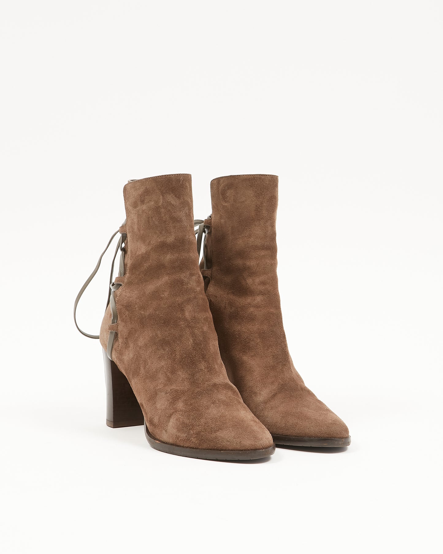 Jimmy Choo Khaki Green Suede Booties - 38.5