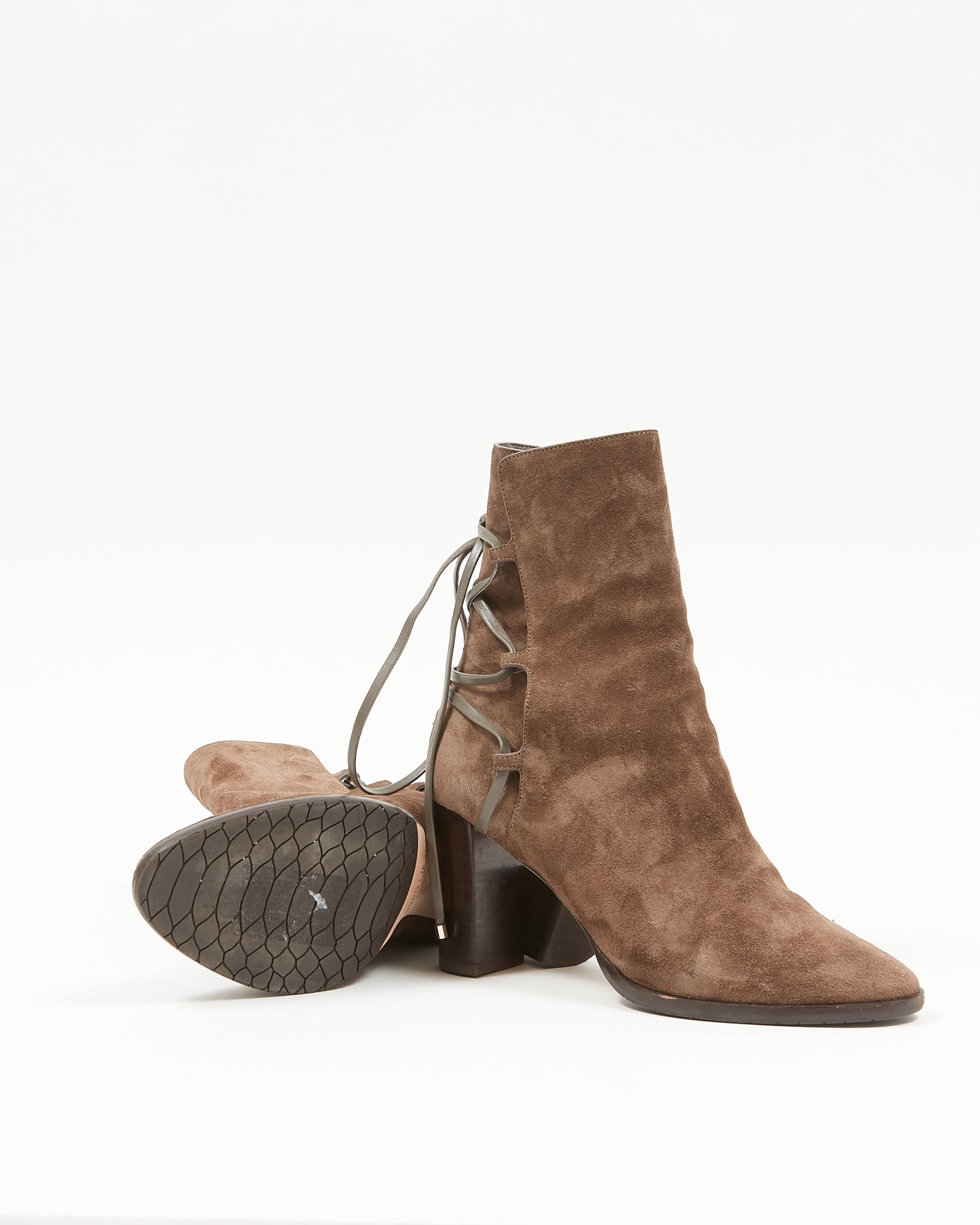 Jimmy Choo Khaki Green Suede Booties - 38.5