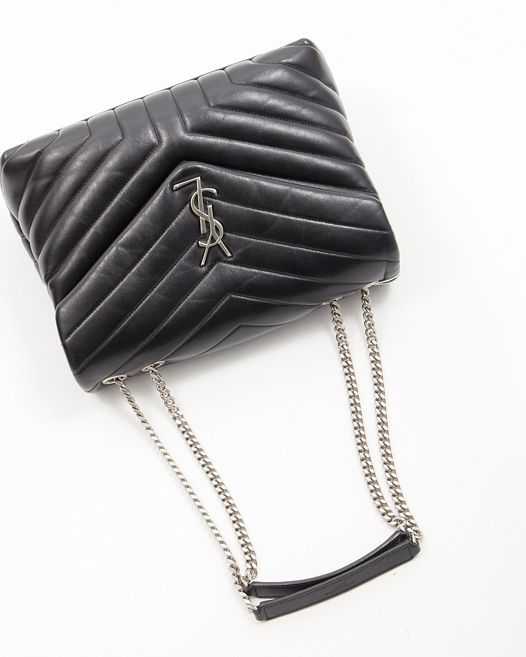 Saint Laurent Black Matelassé Leather Medium LouLou Shoulder Bag