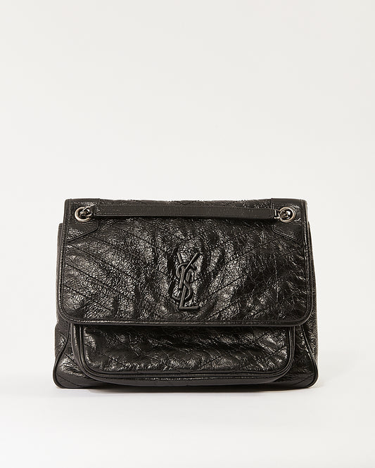 Saint Laurent Black Large Monogram Niki Matelassé Shoulder Bag