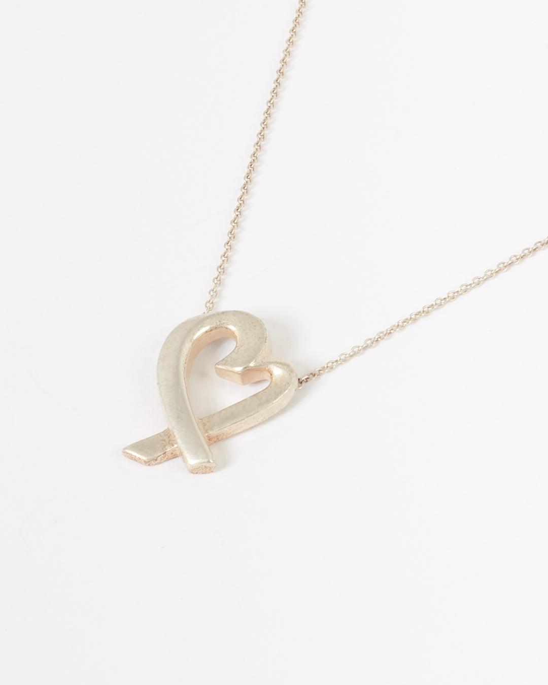 Tiffany Sterling Silver Large Loving Heart Pendant Necklace