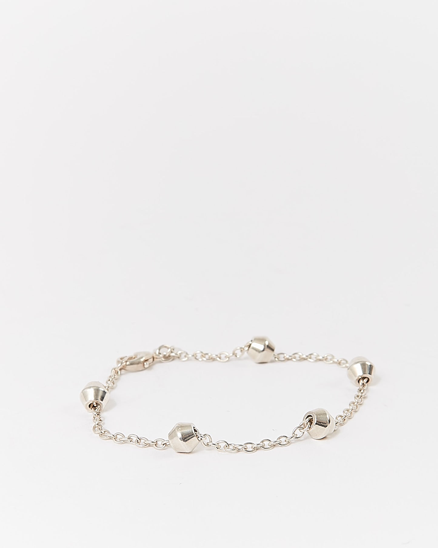 Tiffany&Co Sterling Silver Beaded Chain Bracelet