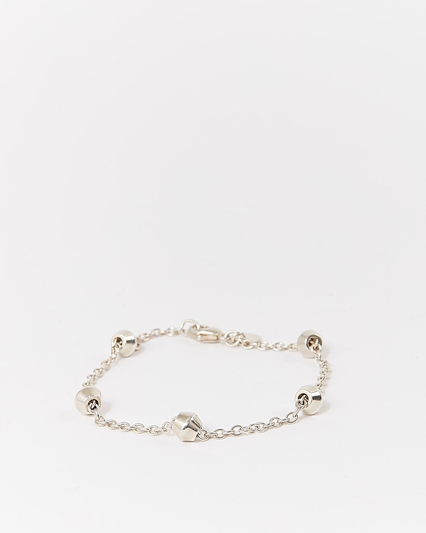 Tiffany&Co Sterling Silver Beaded Chain Bracelet