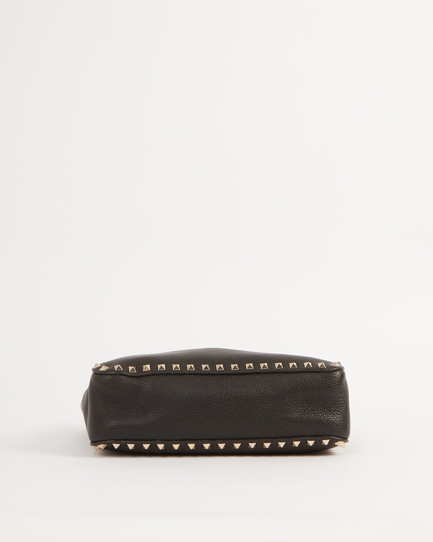 Sac messager Rockstud en cuir grainé noir Valentino