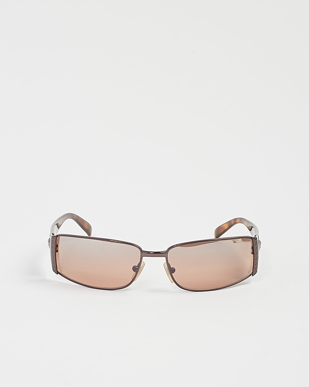 Versace Brown Rectangular Medusa Head Sunglasses