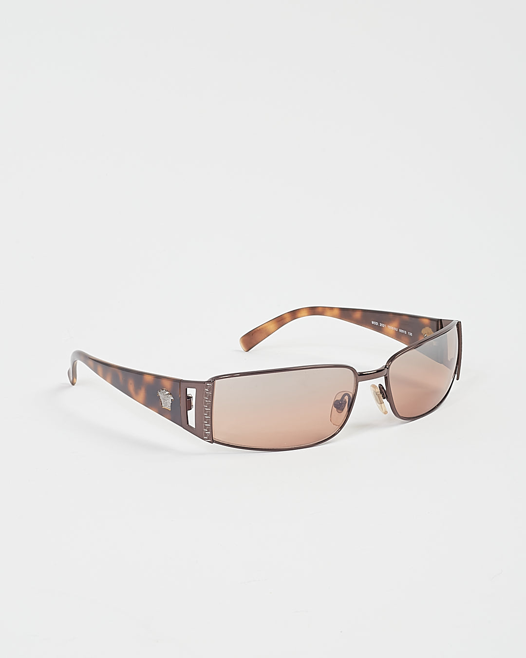 Versace Brown Rectangular Medusa Head Sunglasses