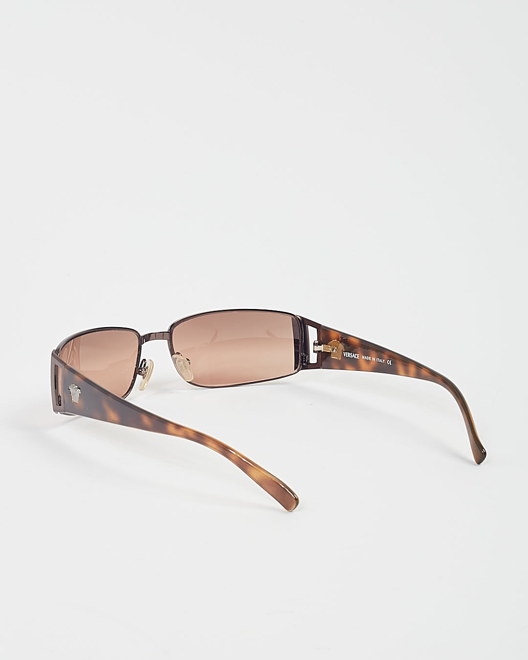 Versace Brown Rectangular Medusa Head Sunglasses