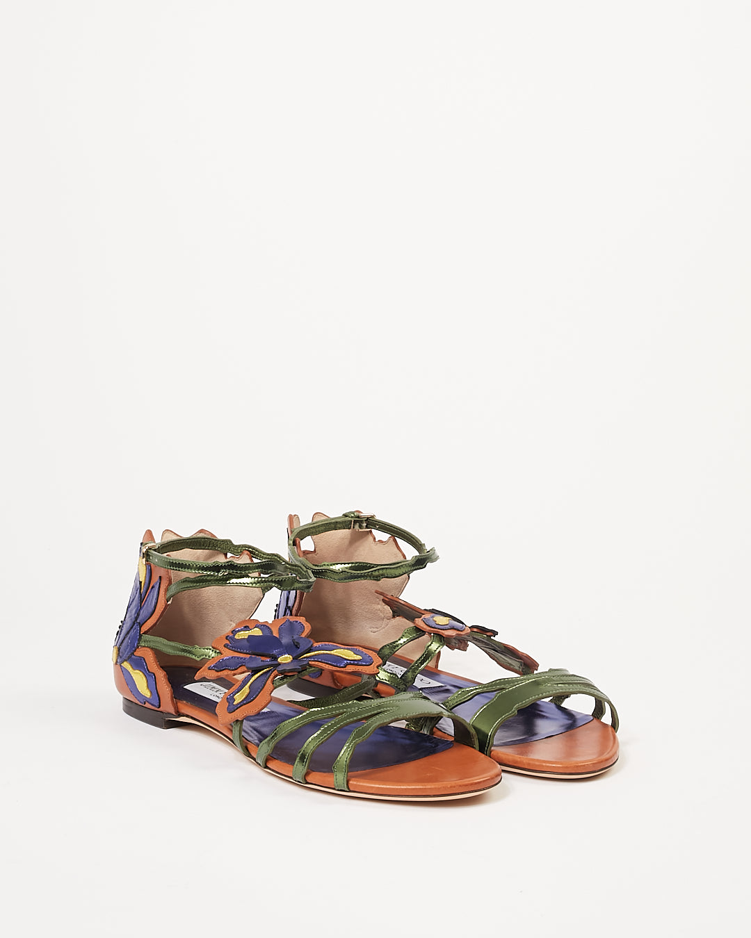 Jimmy Choo Sandale plate Lolita en cuir multicolore - 39 