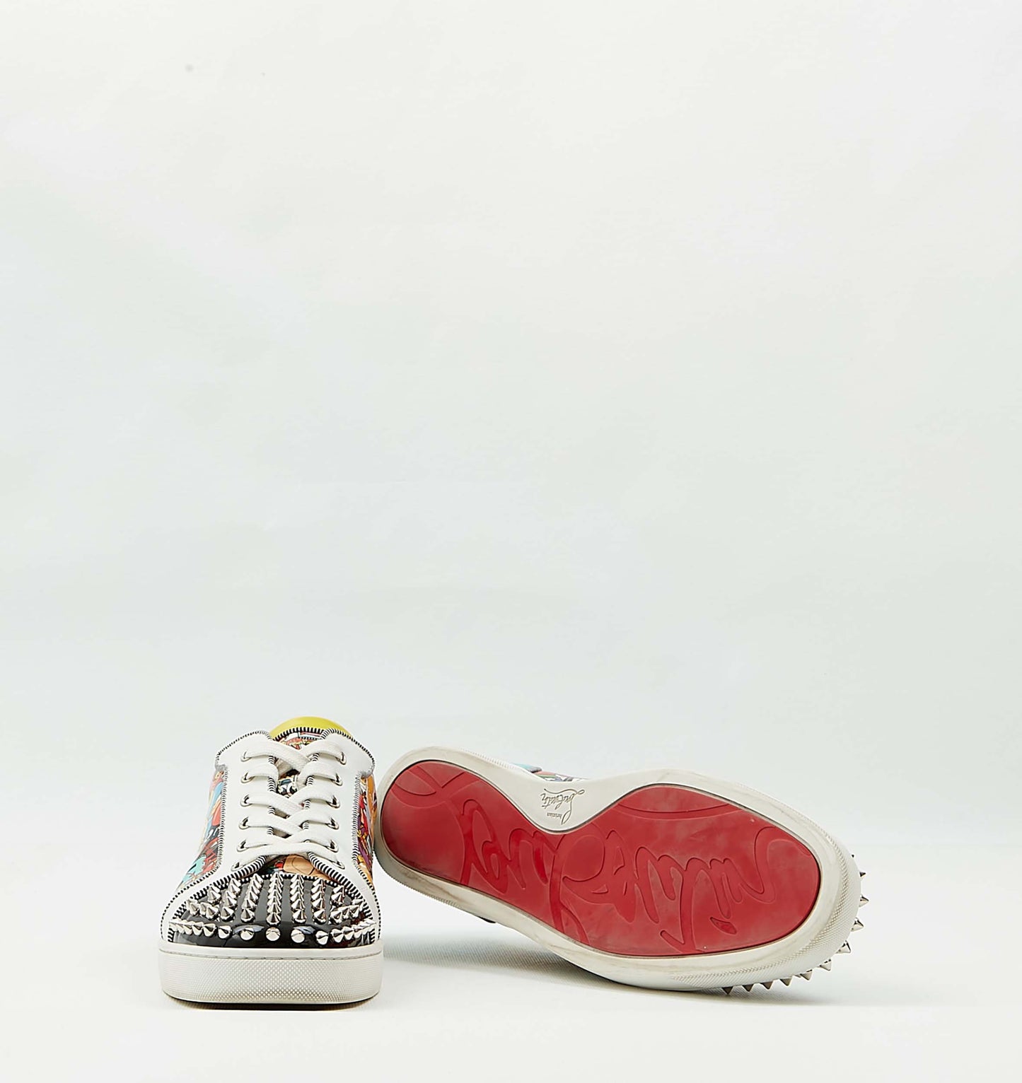 Louboutin Louis Junior Spikes Orlato Flat Pat/Pat Baskets basses - 44,5 