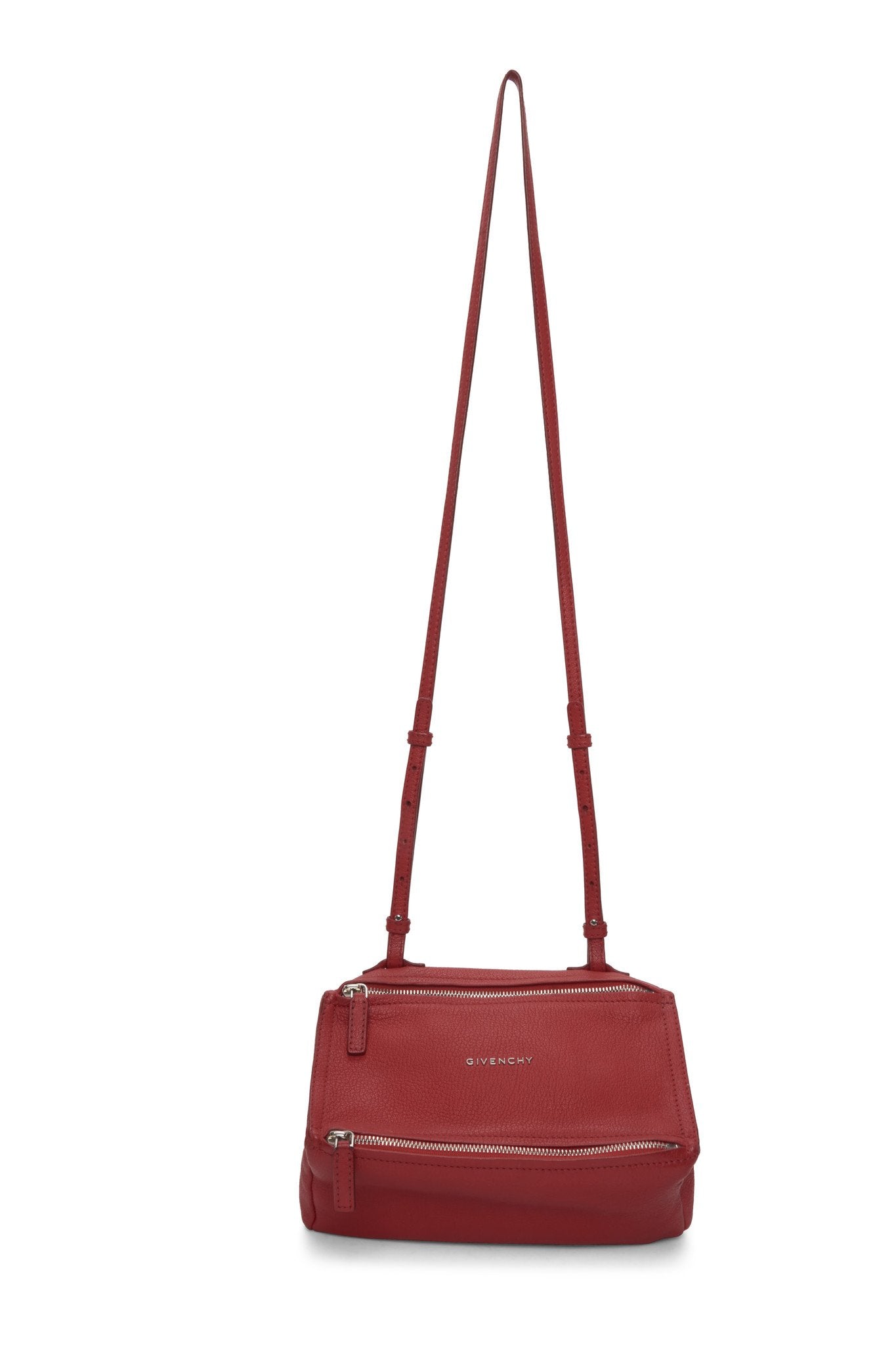 Givenchy Red Grained Leather Mini Pandora Crossbody