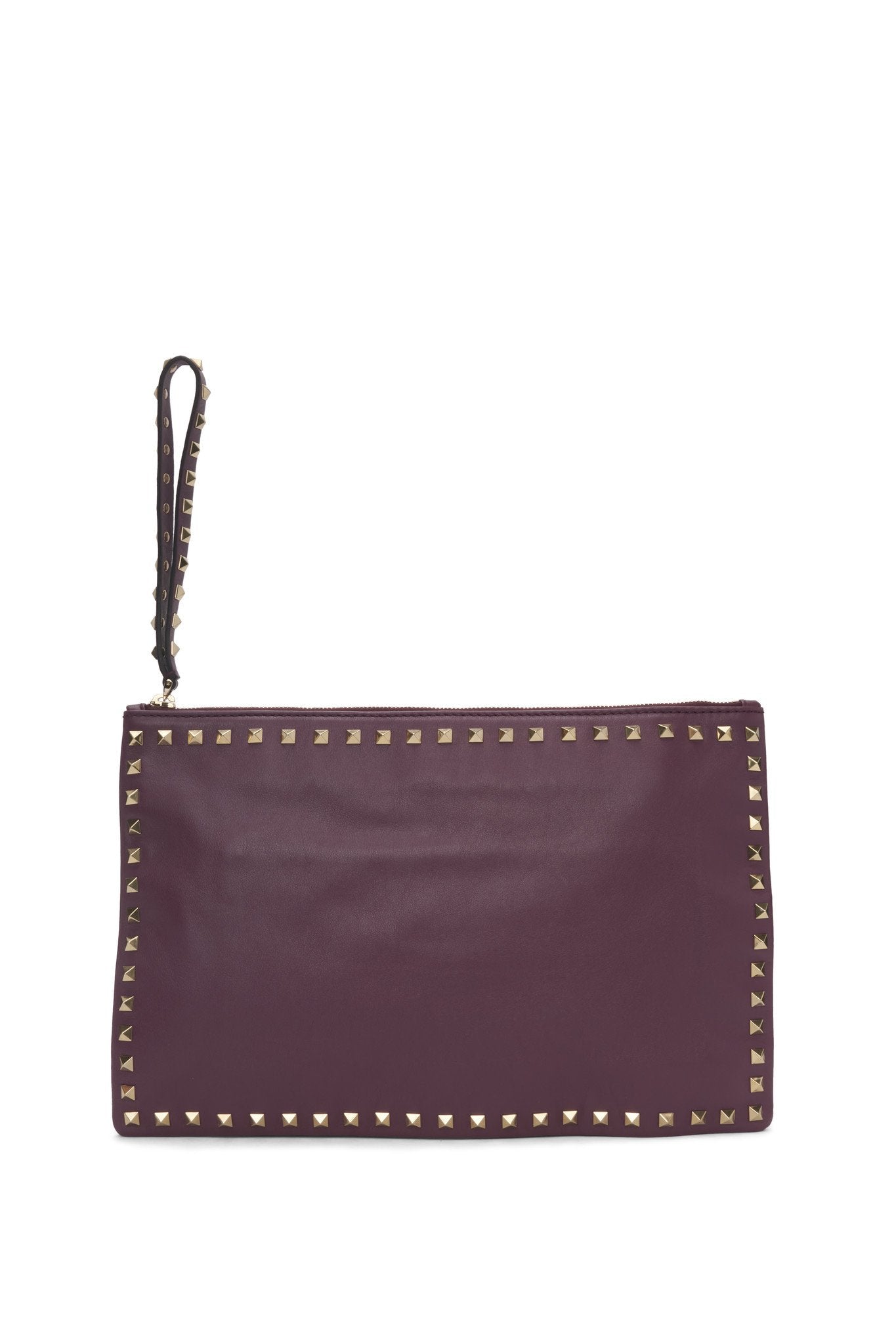 Valentino Purple Large Rockstud Wristlet Clutch