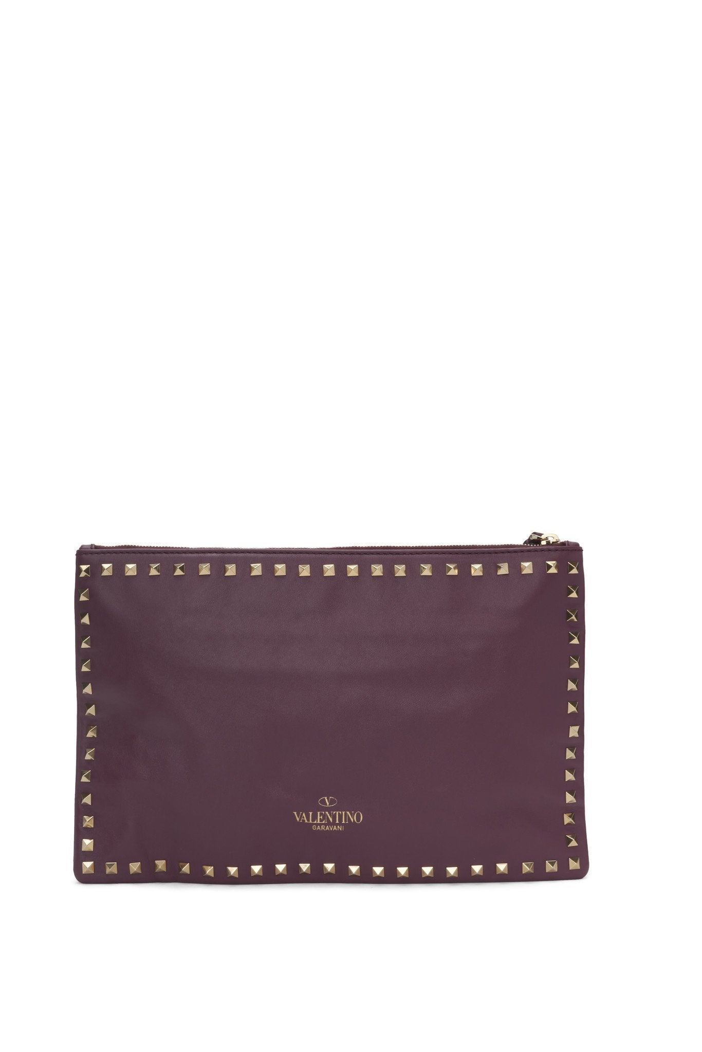 Valentino Purple Large Rockstud Wristlet Clutch