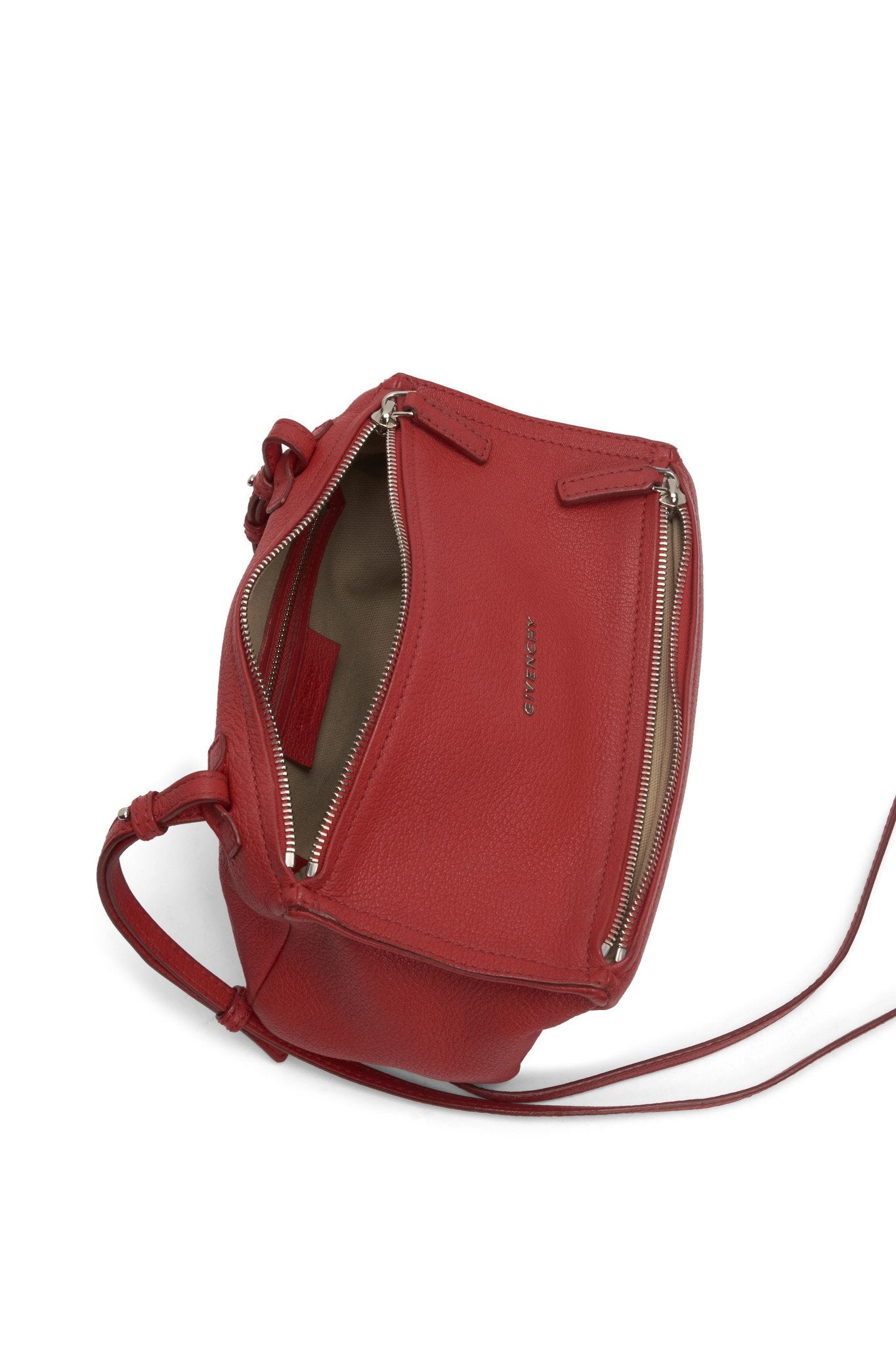 Givenchy Red Grained Leather Mini Pandora Crossbody