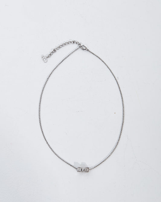 Dior Silver CD Cube Necklace