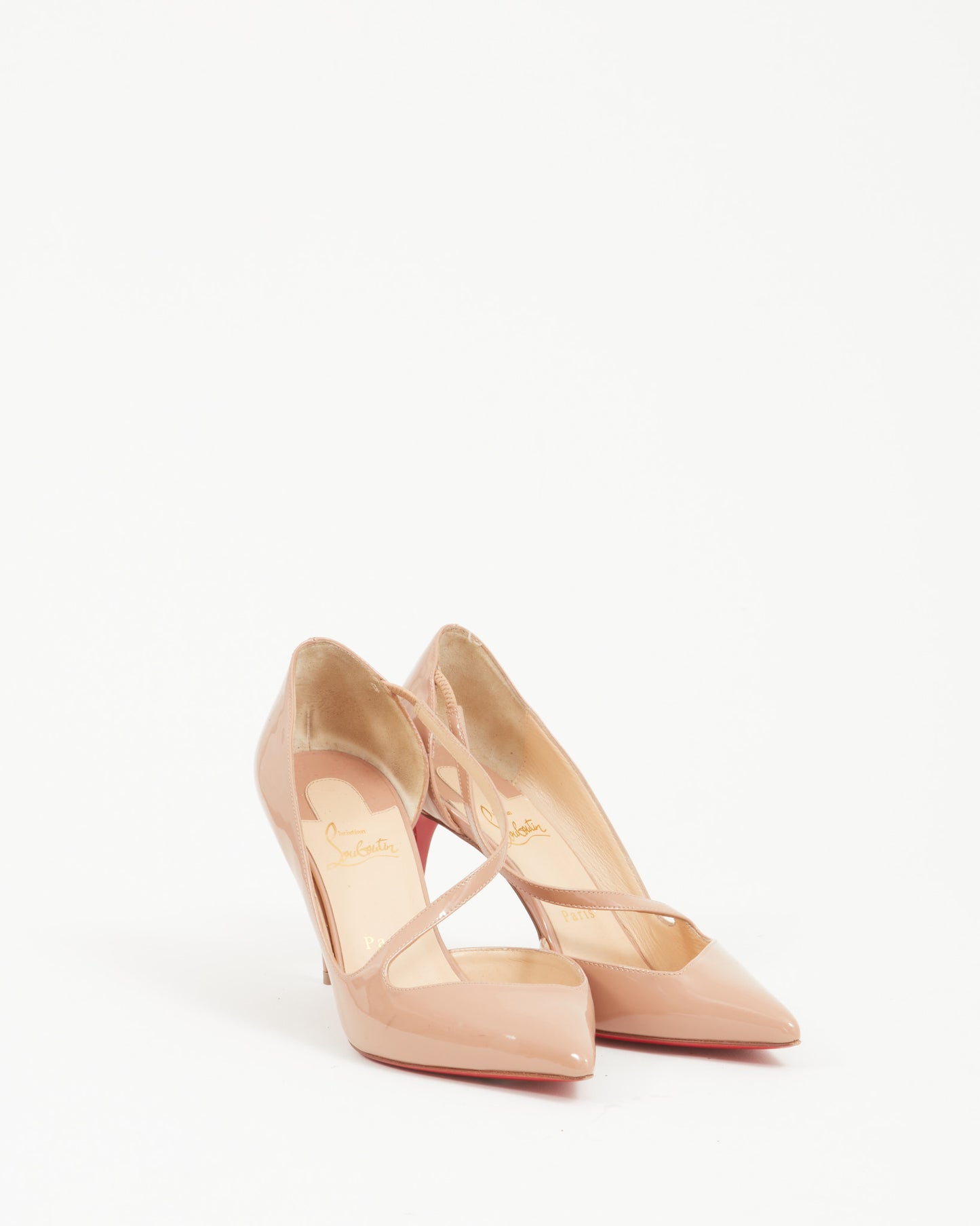 Christian Louboutin Nude Patent Jumping 100mm Pumps - 39