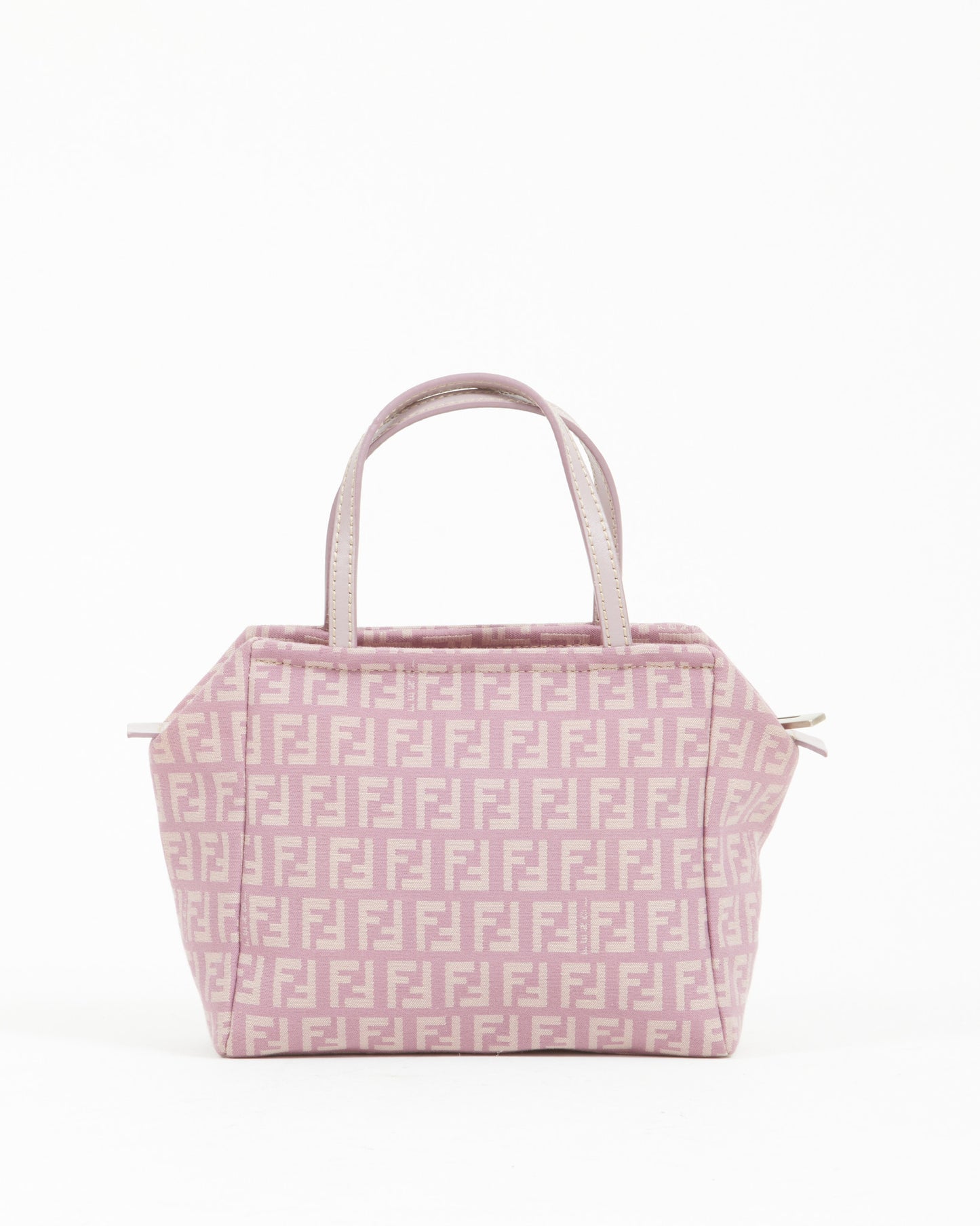 Fendi Lilac Zucca Print Canvas Mini Zipper Tote