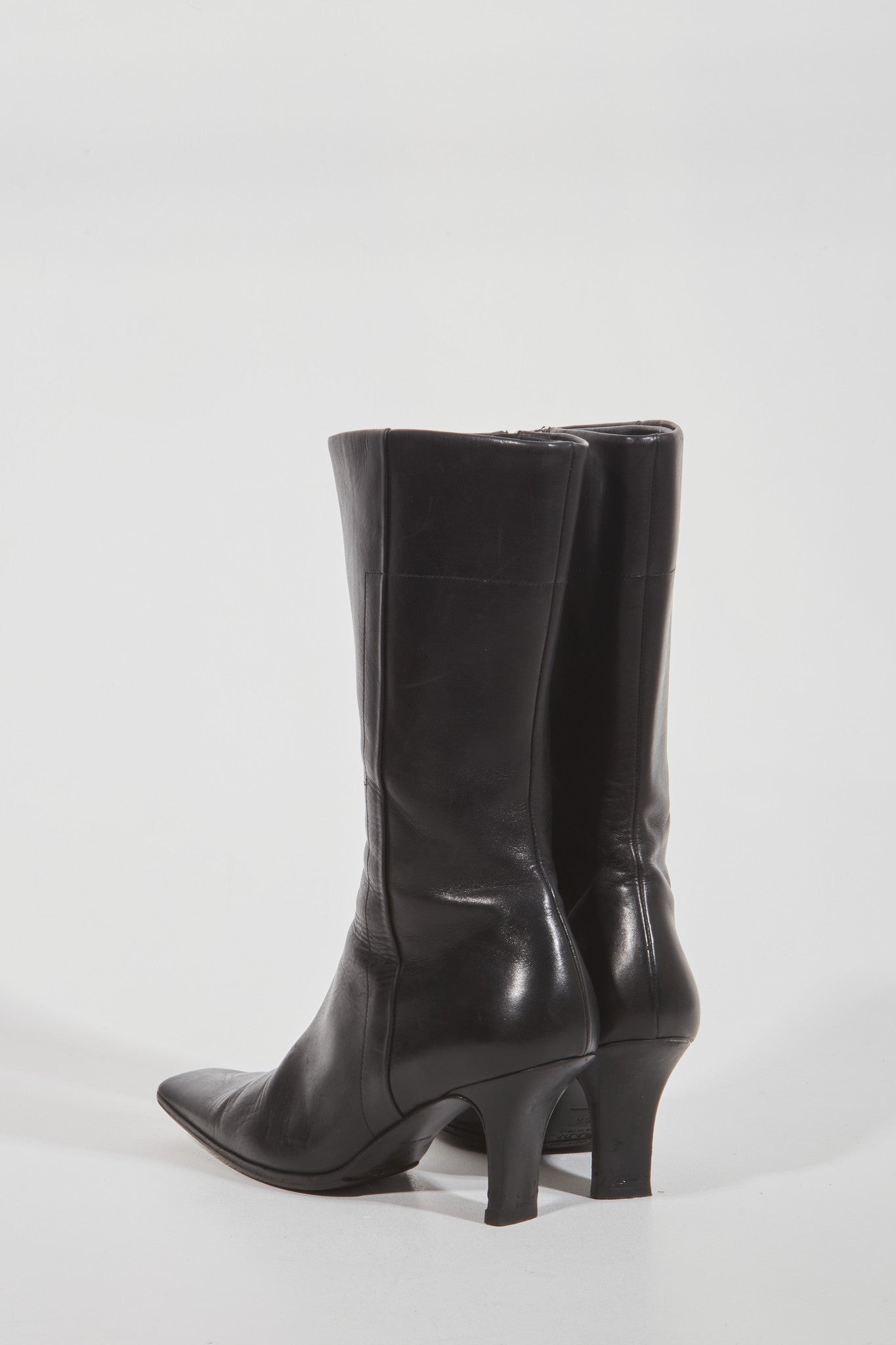 Bottines chaton en cuir noir Prada - 36,5