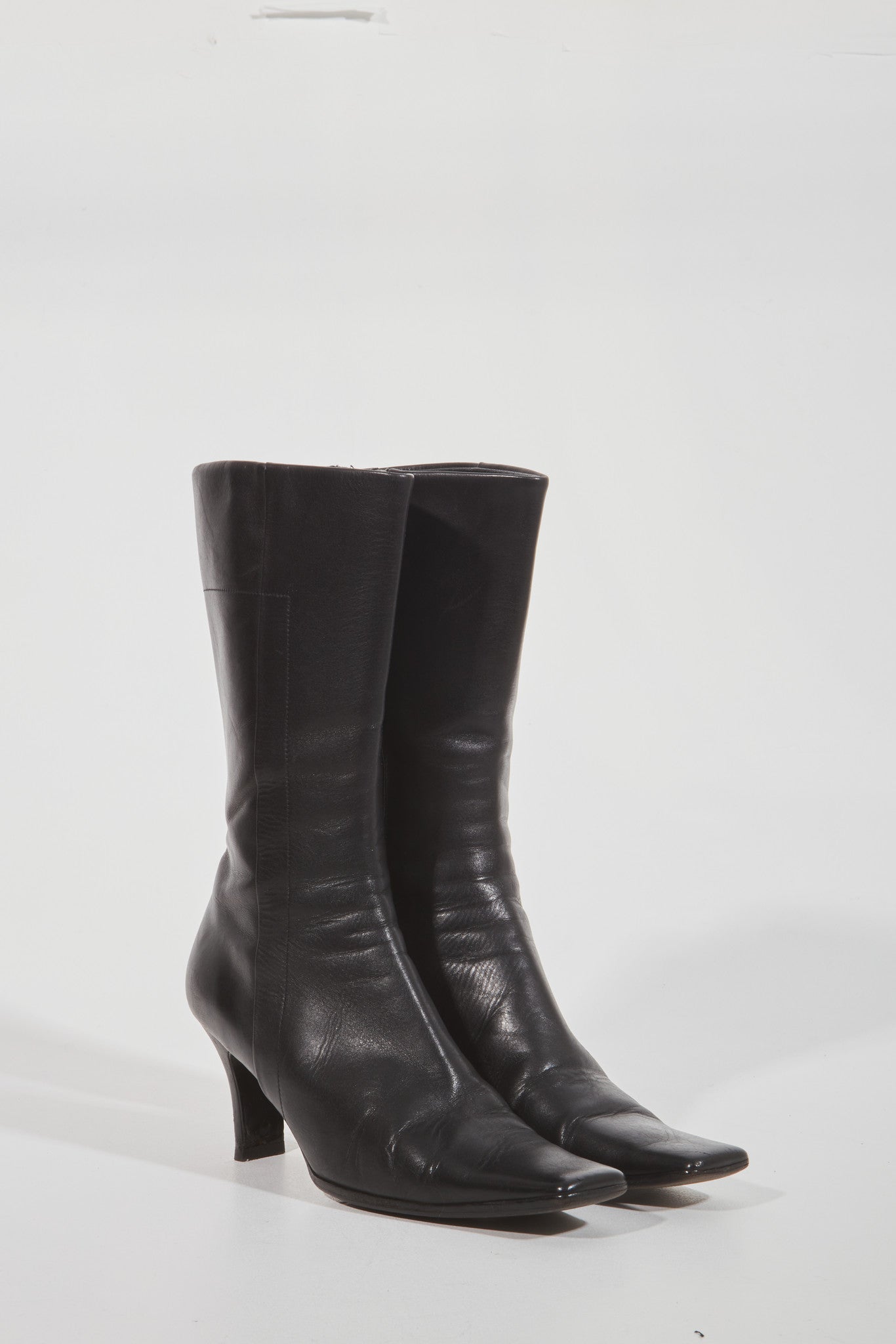 Bottines chaton en cuir noir Prada - 36,5