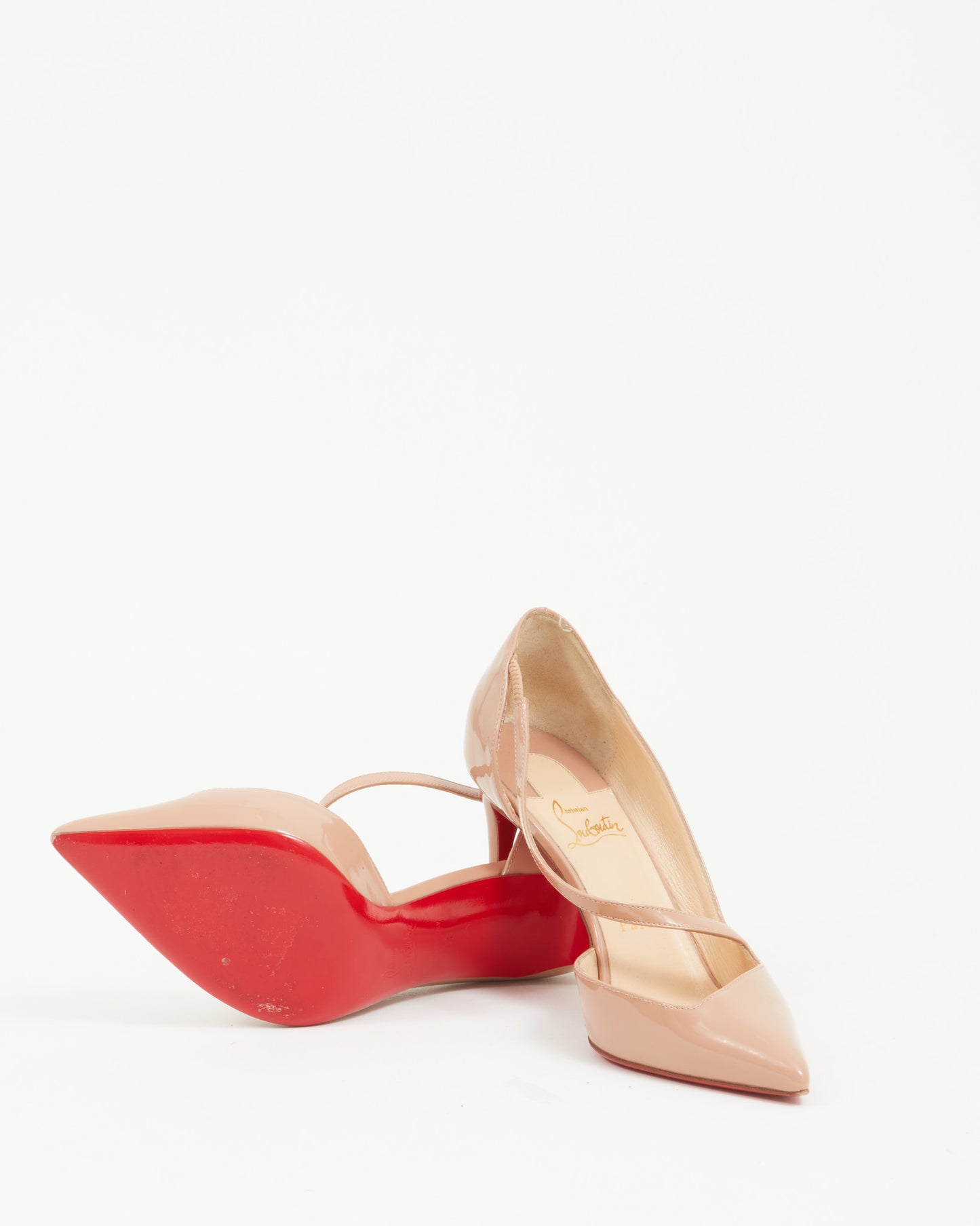 Christian Louboutin Nude Patent Jumping 100mm Pumps - 39