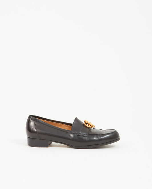 Hermès Black Leather Loafer - 39