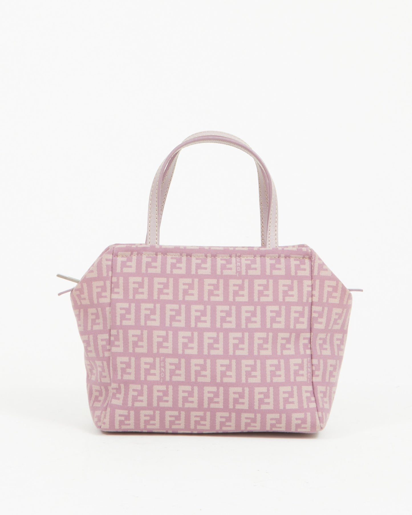 Fendi Lilac Zucca Print Canvas Mini Zipper Tote