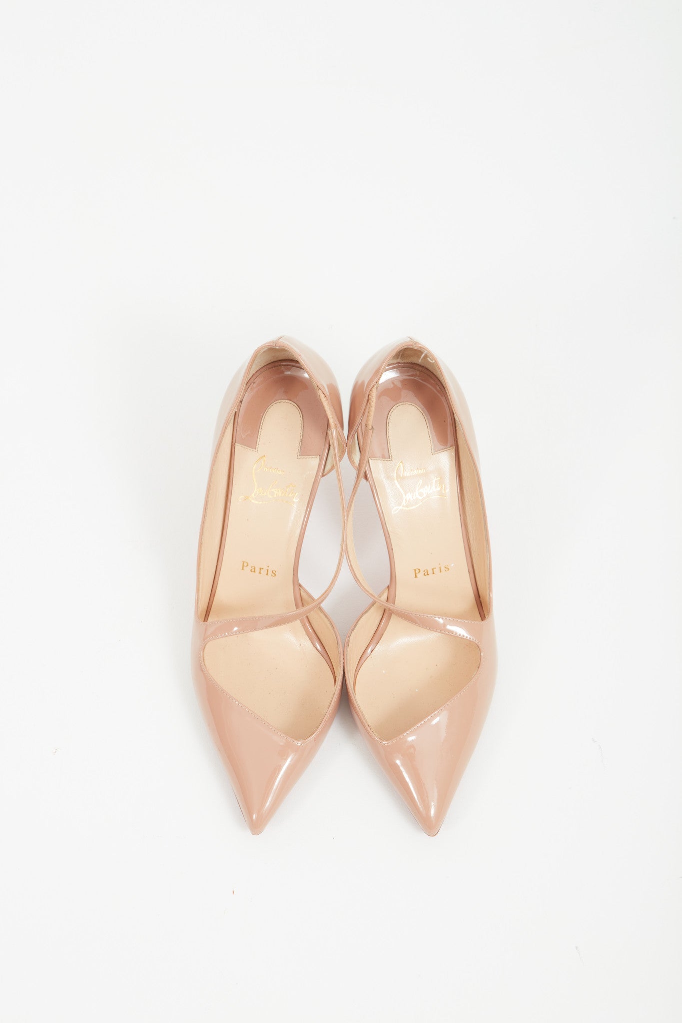 Christian Louboutin Nude Patent Jumping 100mm Pumps - 39