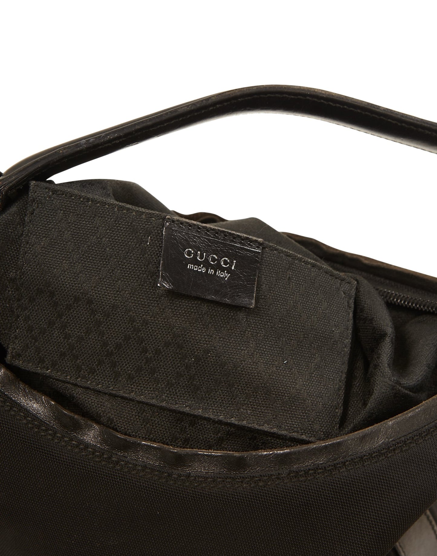 Gucci Black Canvas Small Hobo Shoulder Bag