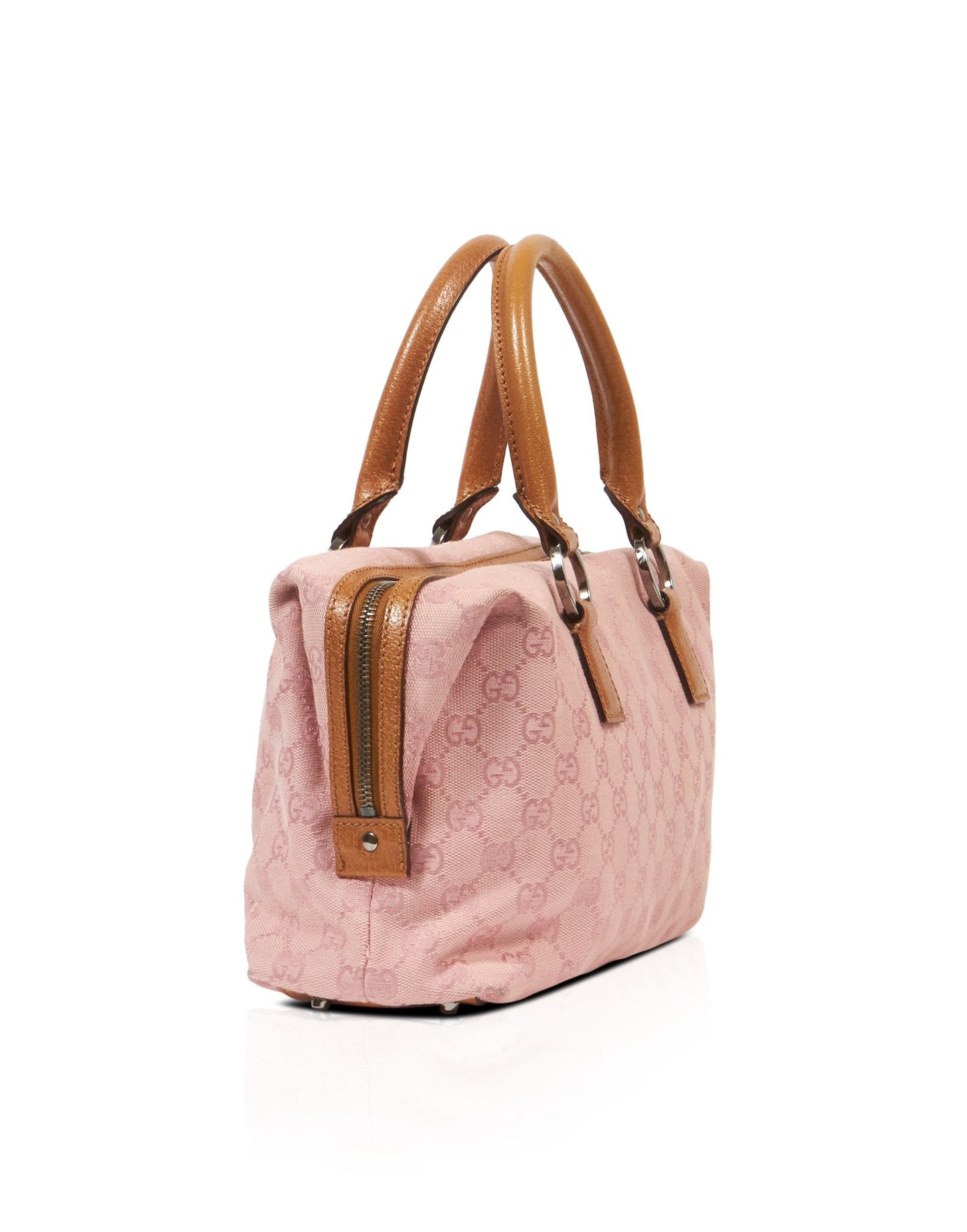 Gucci Pink GG Monogram Canvas Small Boston Bag