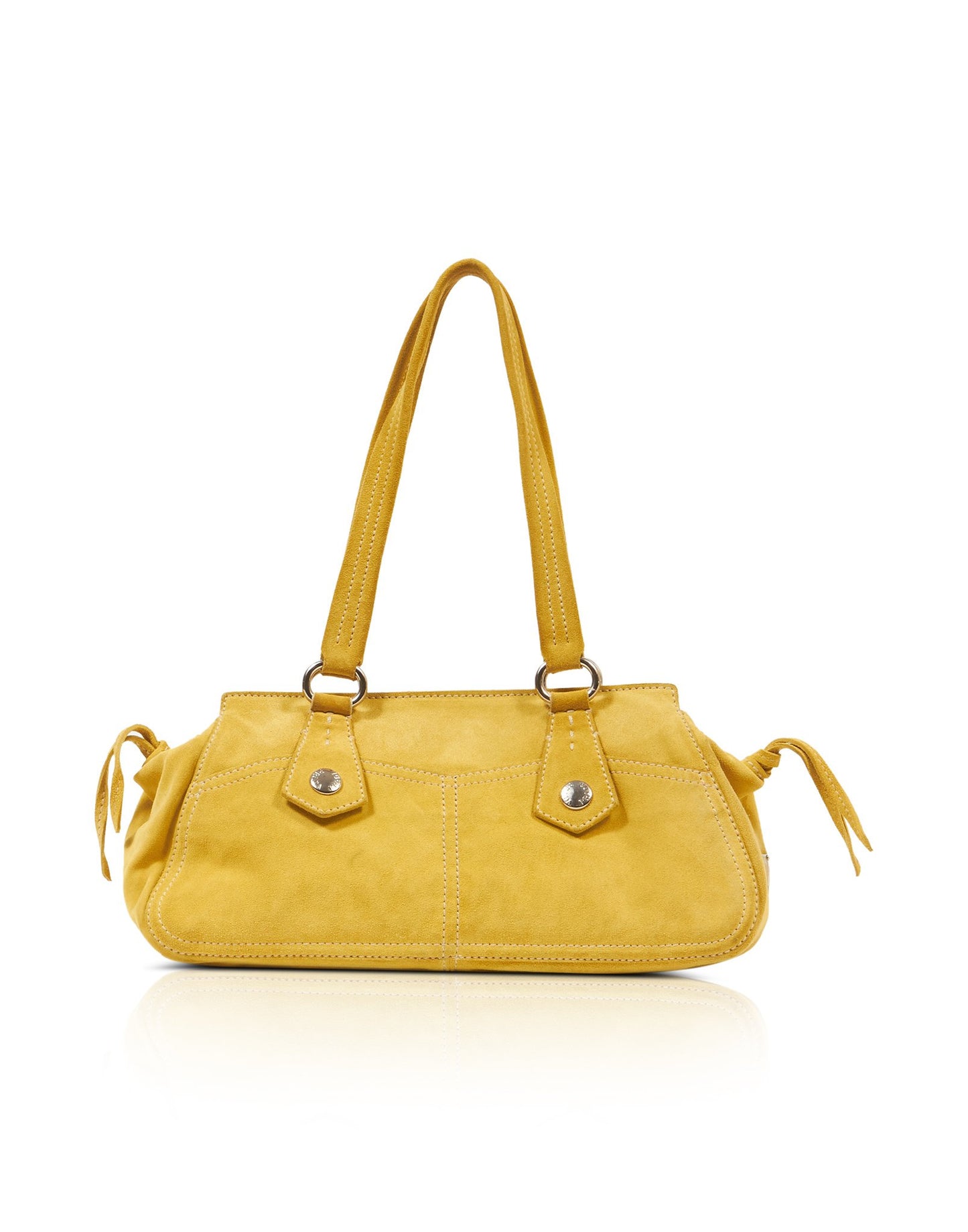 Prada Yellow/Lime Suede Small Pocket Shoulder Bag