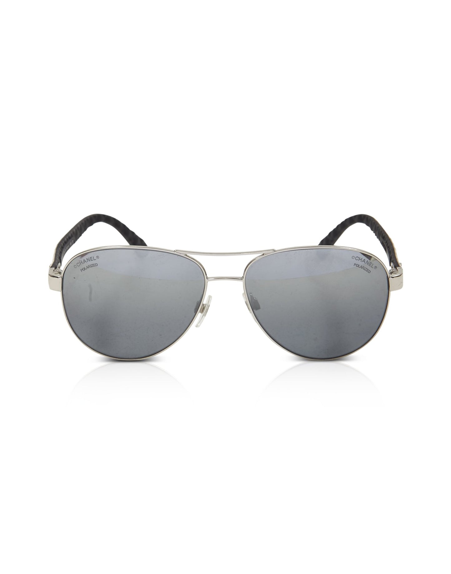 Chanel White Pilot Summer 4204-Q Polarized Aviator Sunglasses