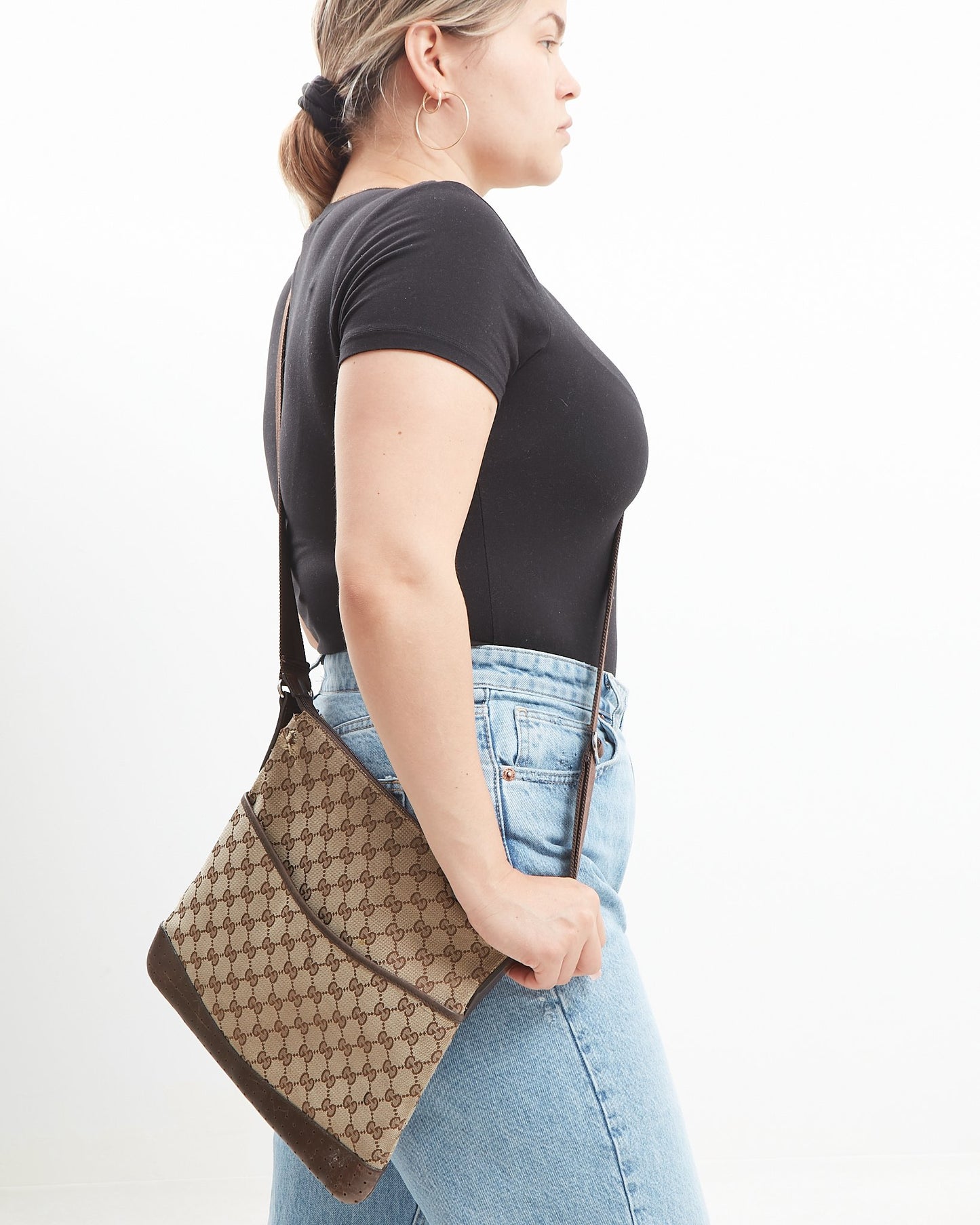 Gucci Brown GG Canvas Crossbody Bag