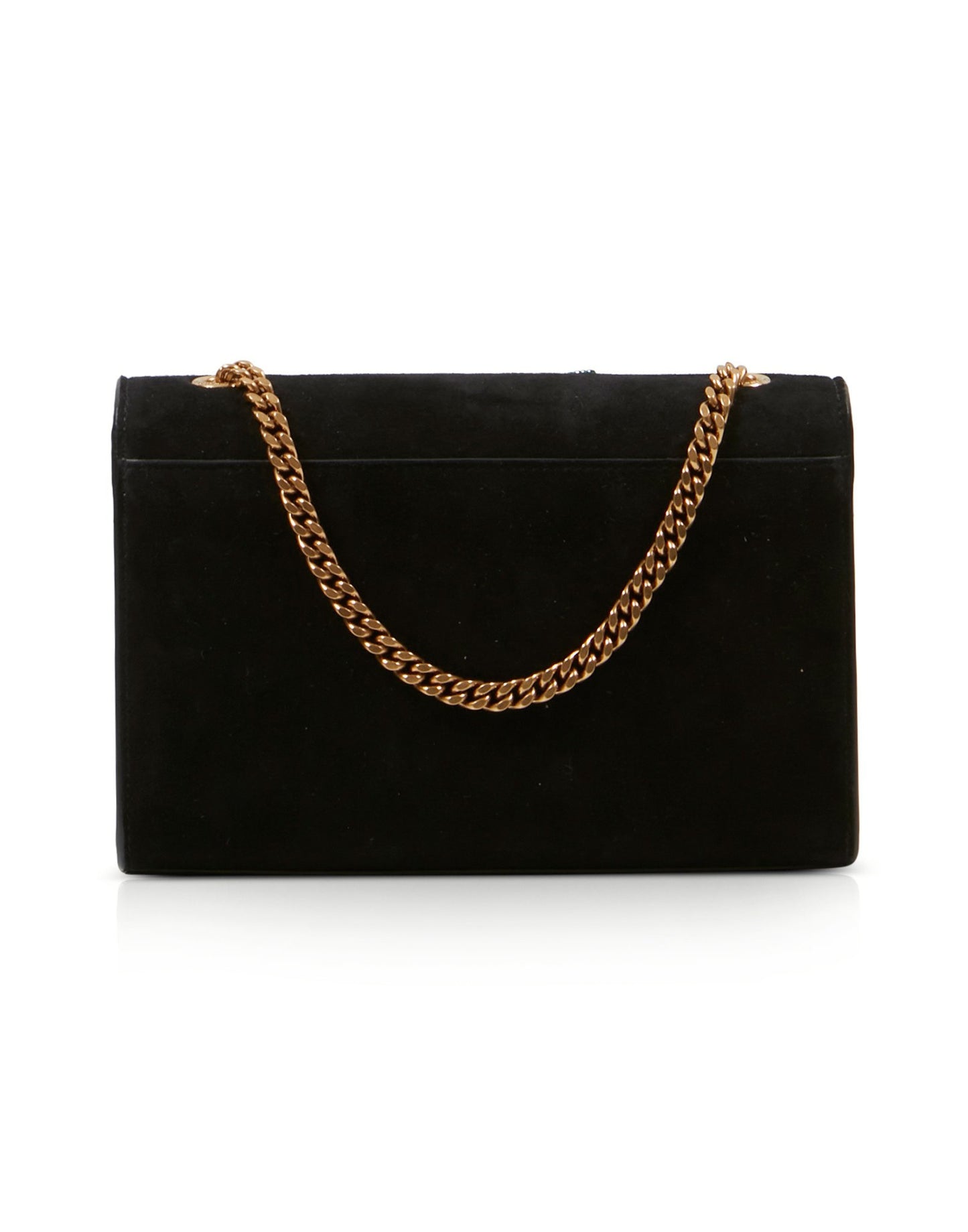 Saint Laurent Black Suede Beaded Monogram Kate Shoulder Bag