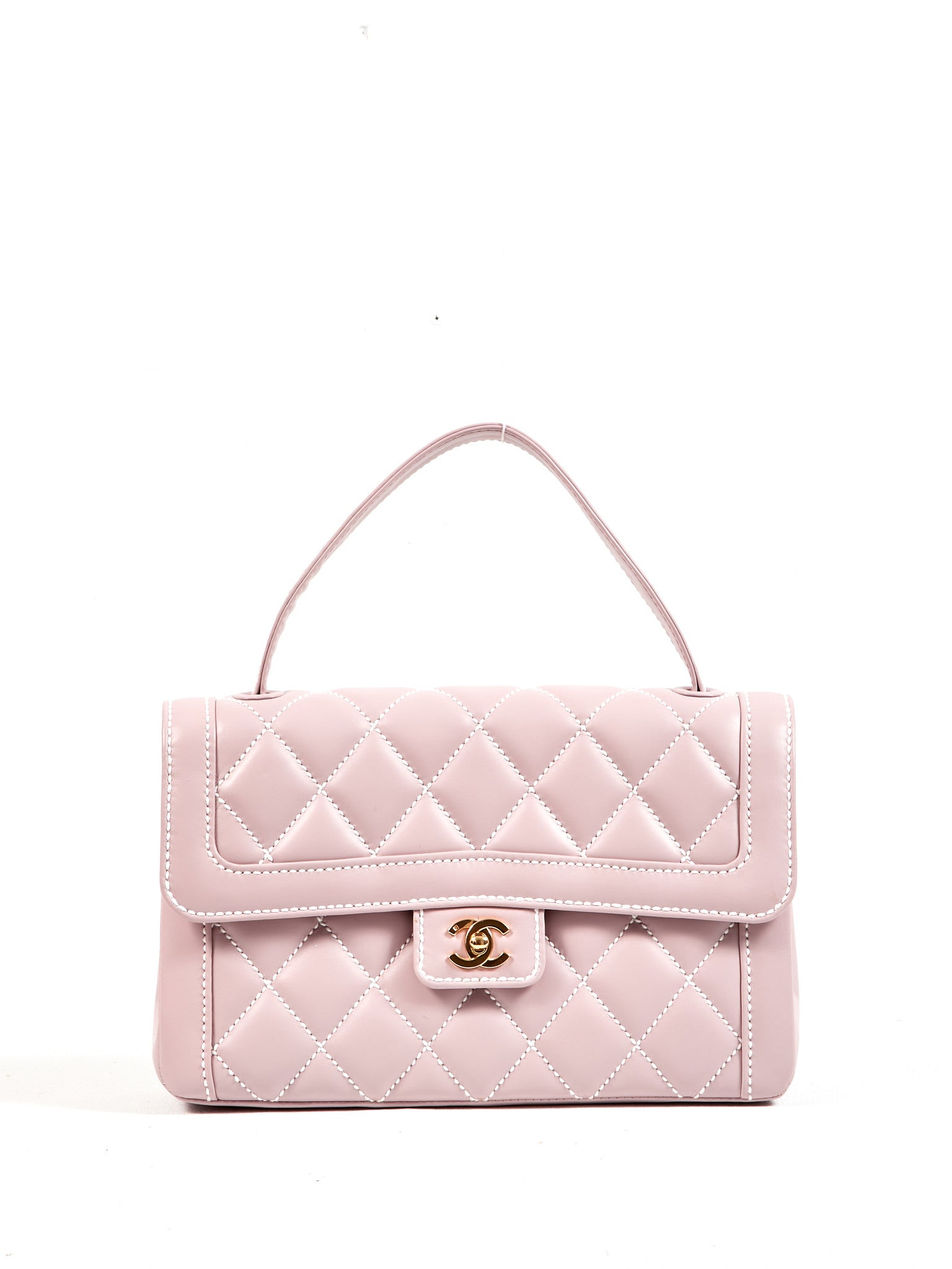 Chanel Lilac Purple Wild Stitch Large Top Handle Flap Bag