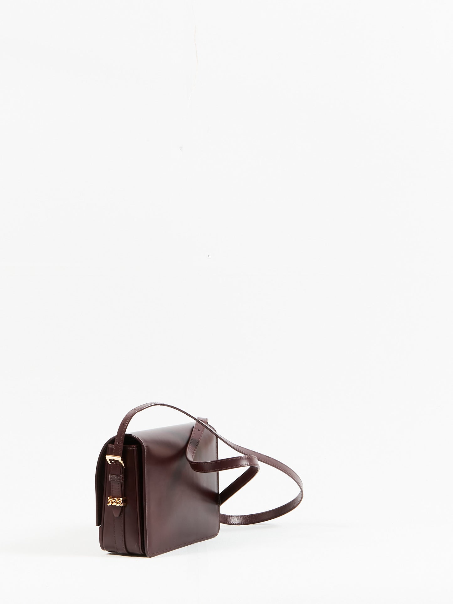 Burberry Burgundy Leather Grace Small Crossbody Bag