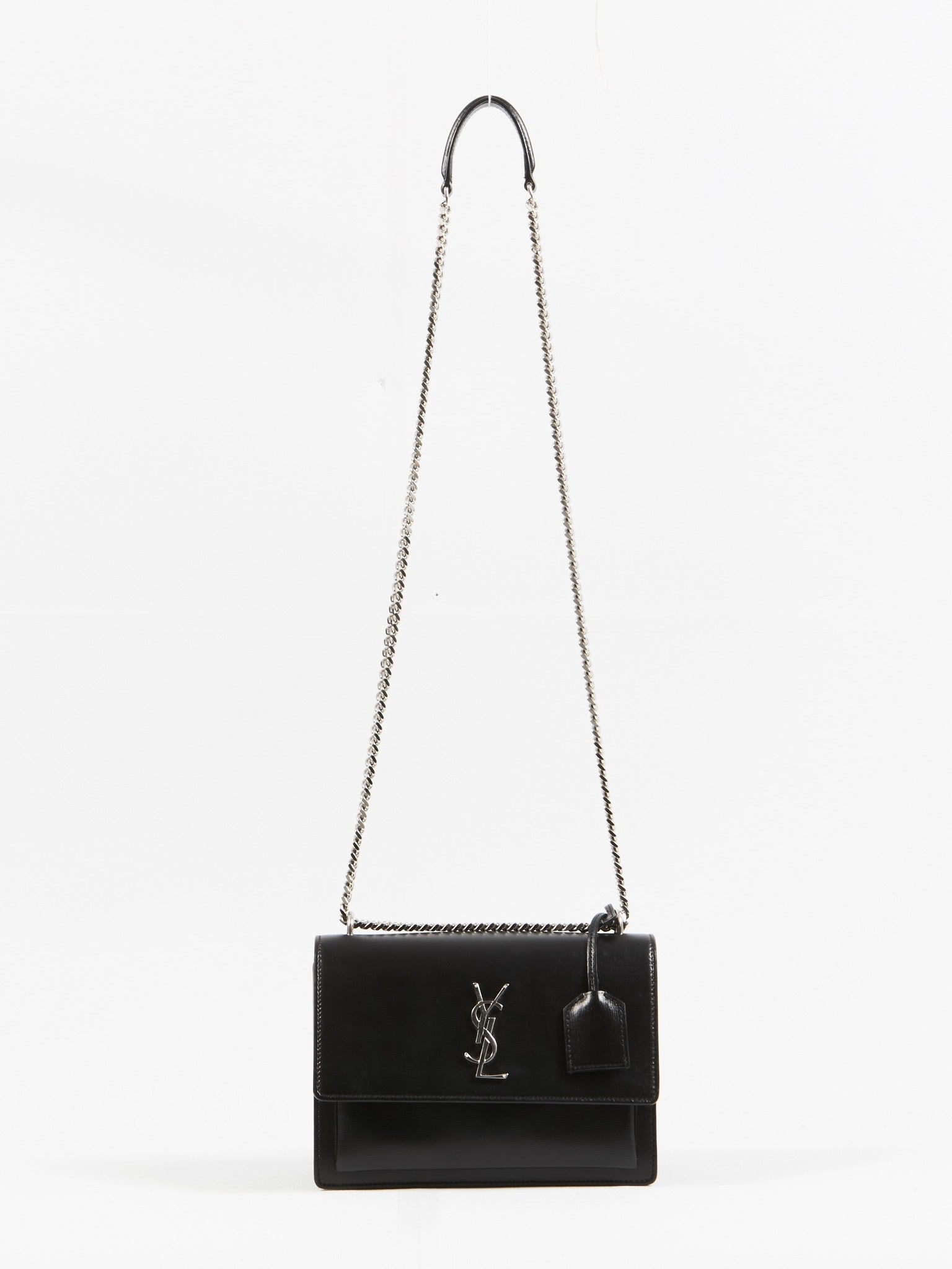 Saint Laurent Black Leather Medium Sunset Shoulder Bag