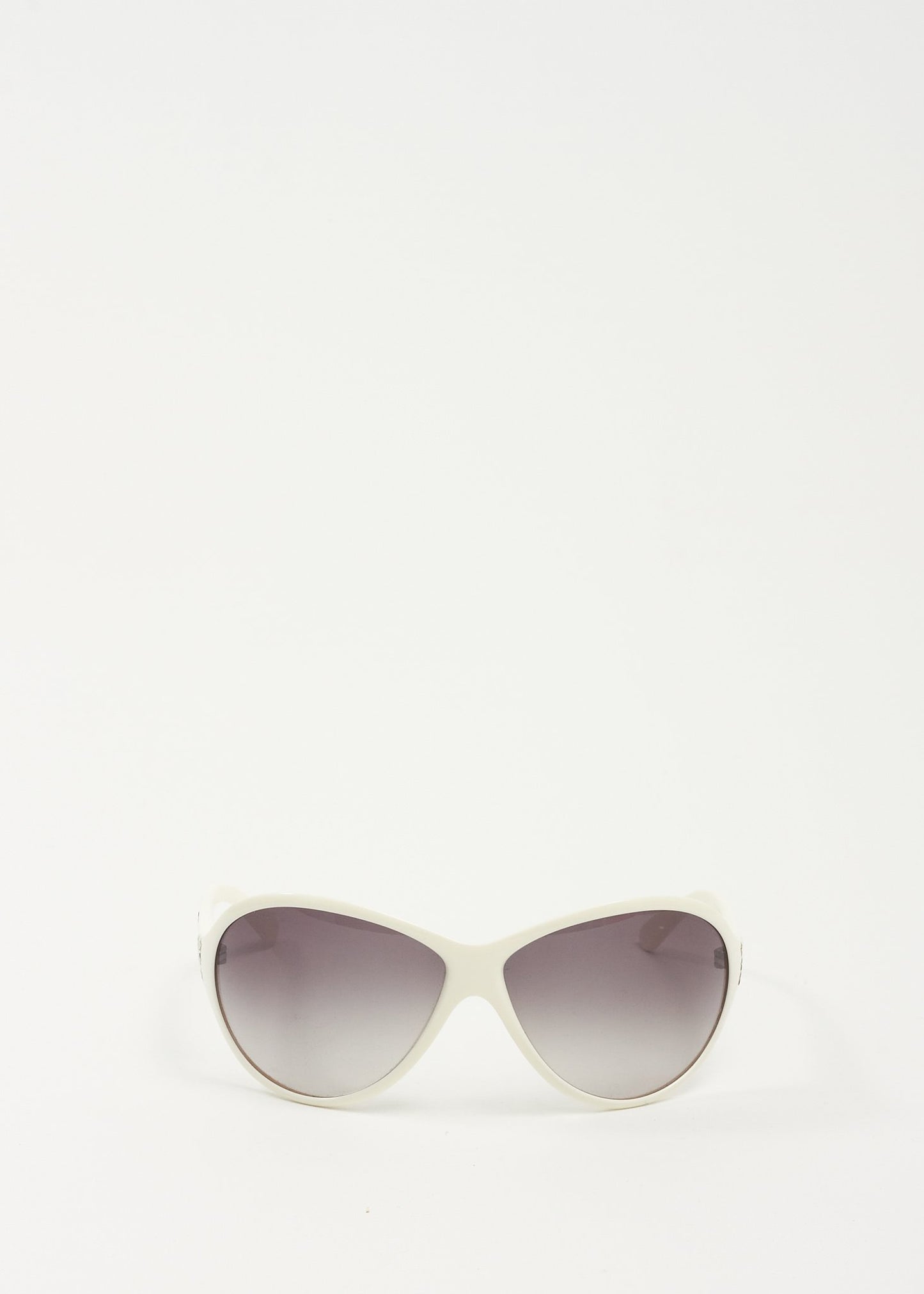 Prada White SPR22G Round Star Sunglasses