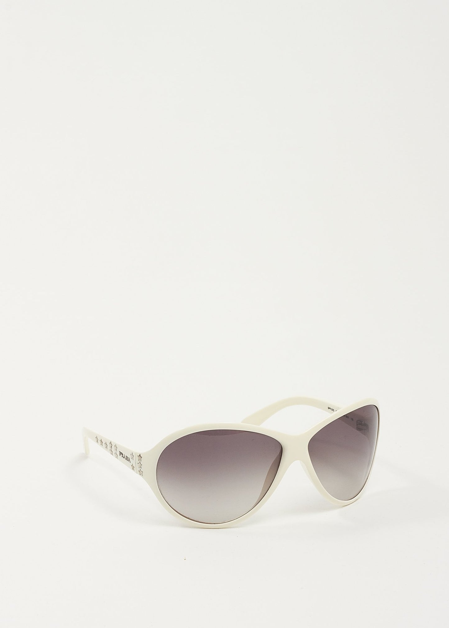 Prada White SPR22G Round Star Sunglasses