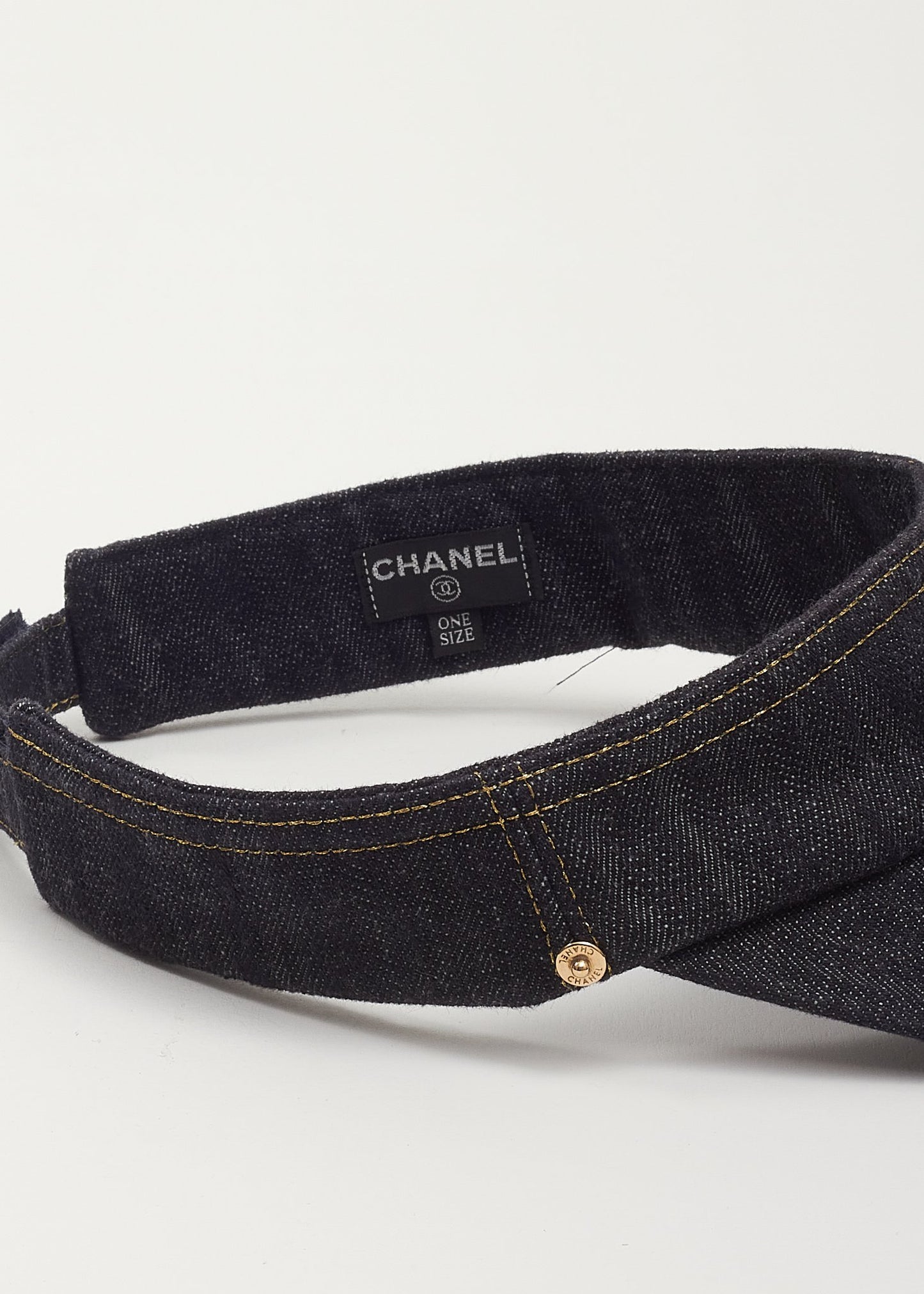 Chanel Denim Visor Logo Hat