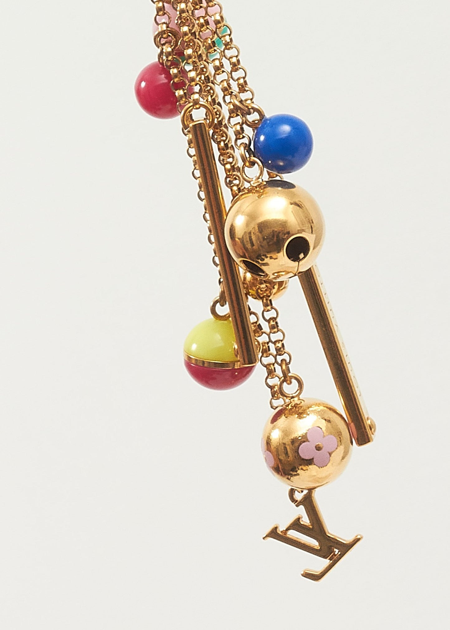 Louis Vuitton Gold Multi-Colour Ball Bag Charm