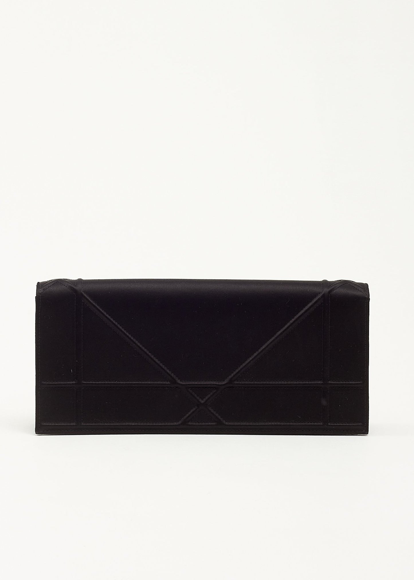 Dior Black Satin Diorama Convertible Chain Clutch