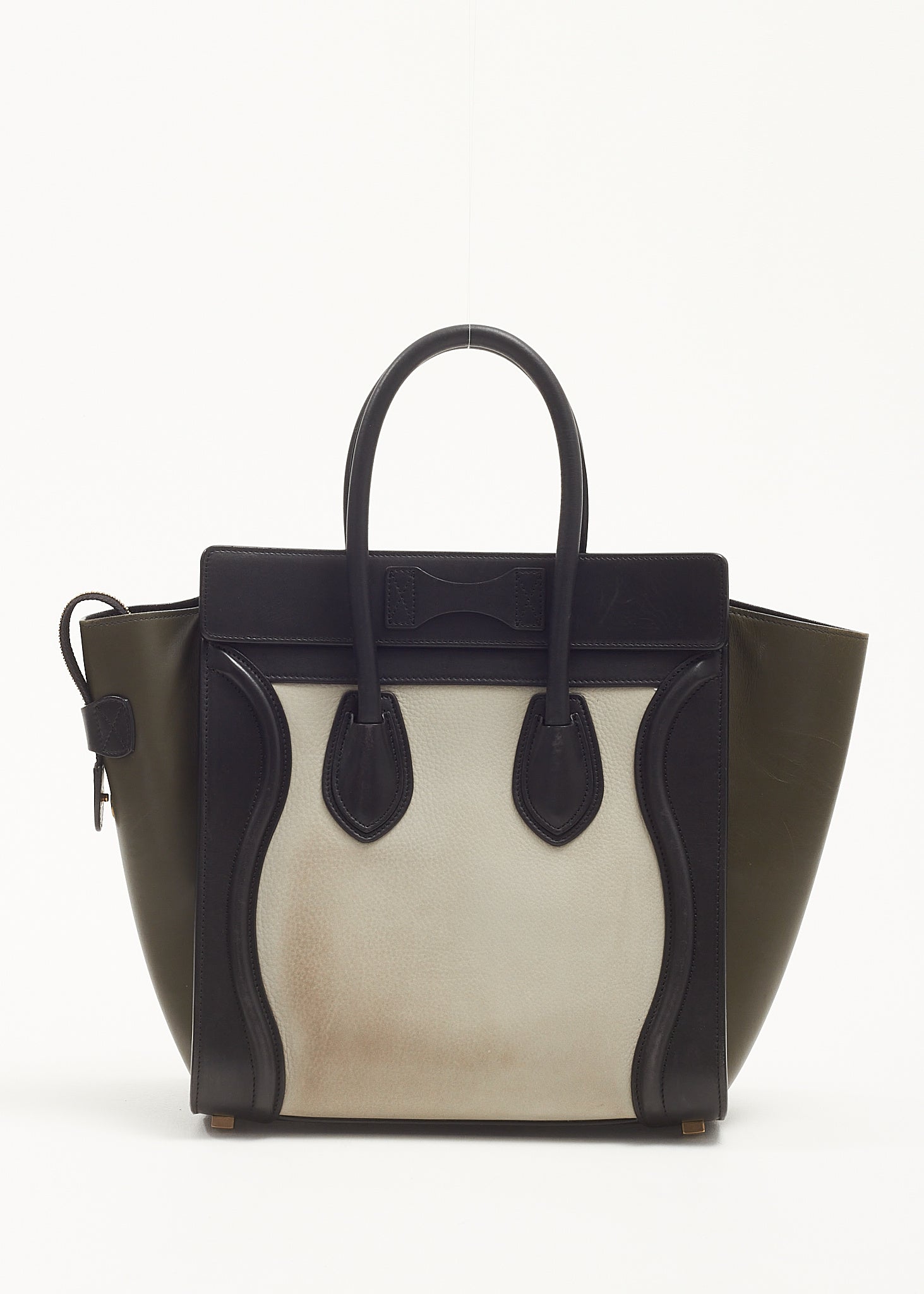 Celine Tri-Color Leather Micro Luggage Tote Bag