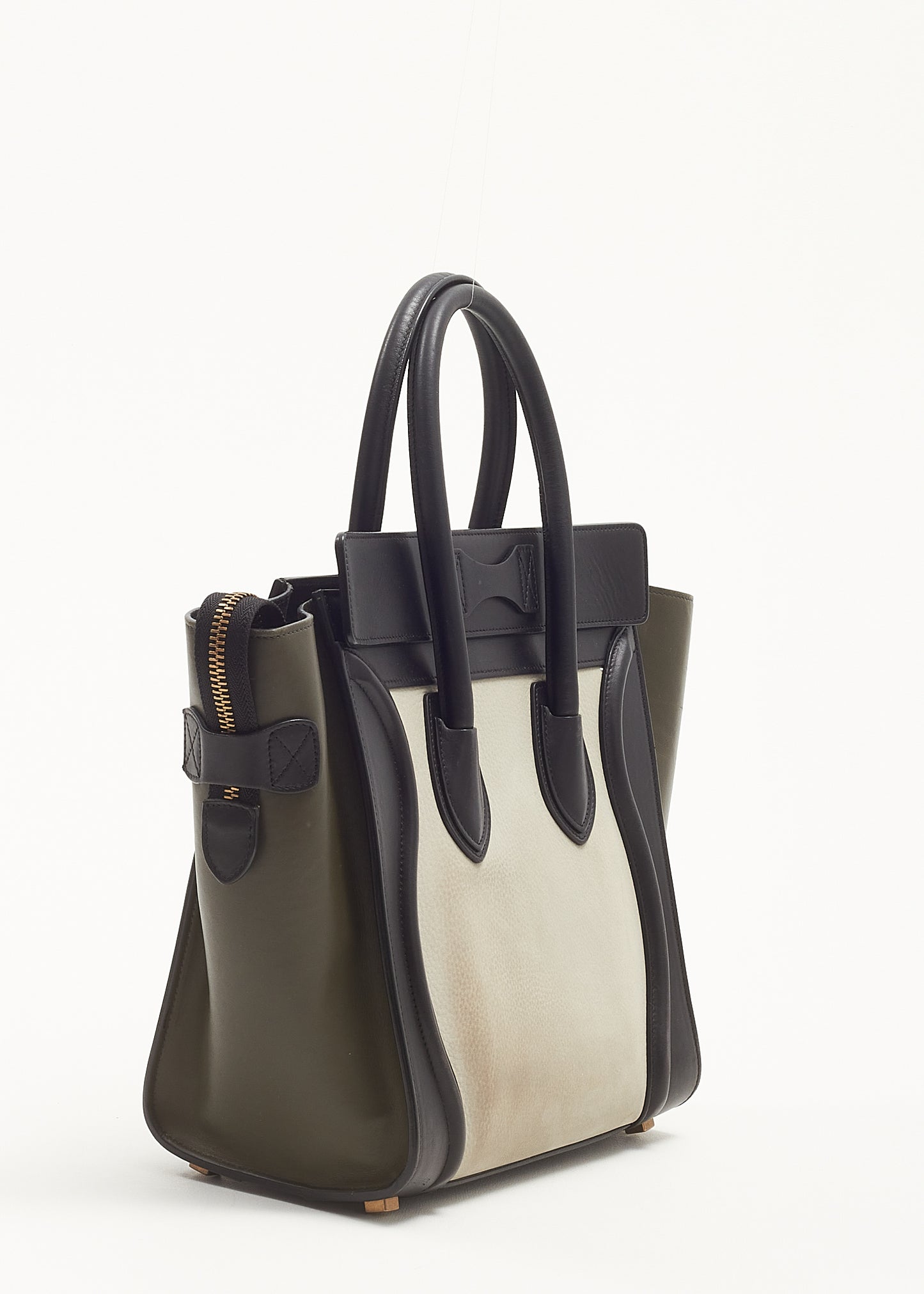 Celine Tri-Color Leather Micro Luggage Tote Bag