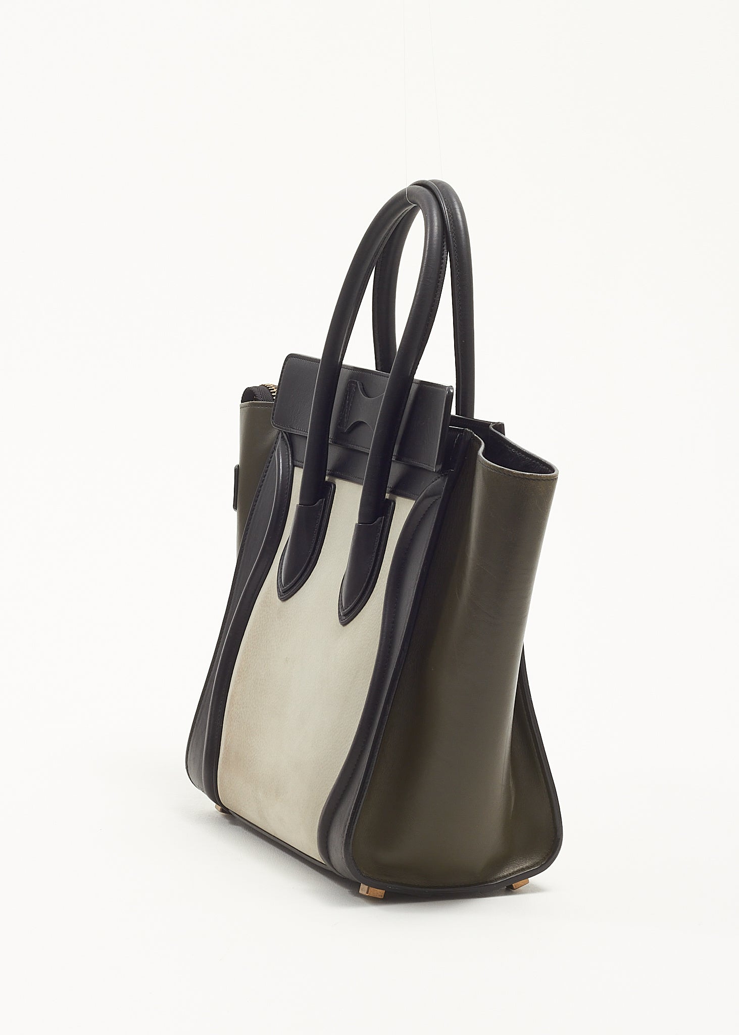 Celine Tri-Color Leather Micro Luggage Tote Bag