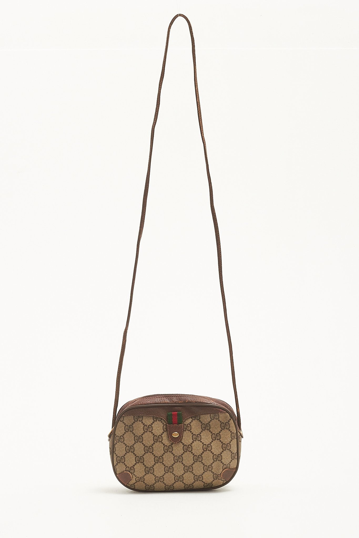 Gucci Vintage Brown GG Supreme Coated Canvas Mini Crossbody