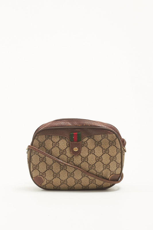 Gucci Vintage Brown GG Supreme Coated Canvas Mini Crossbody