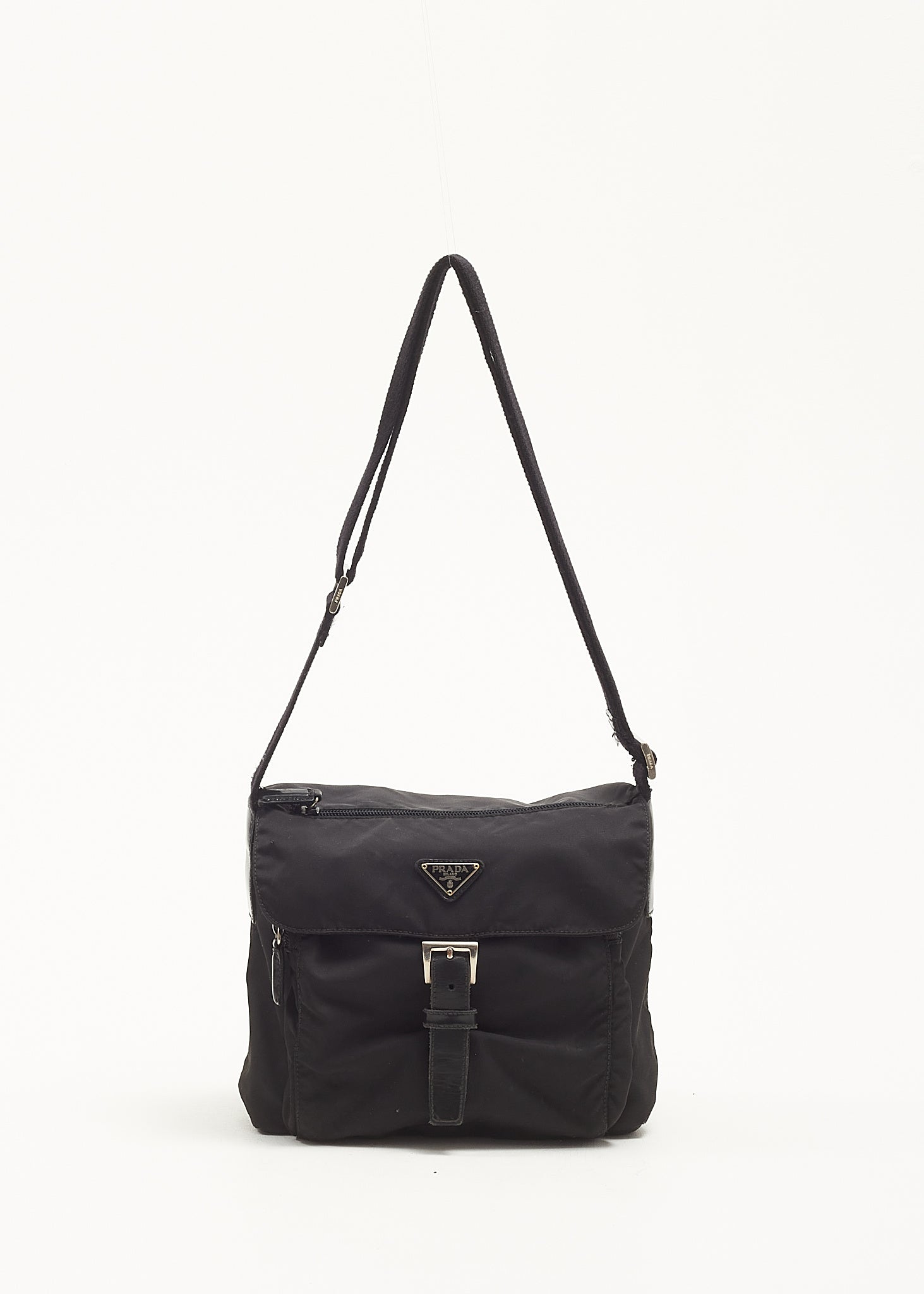 Prada Black Nylon Front Pocket Trotter Crossbody Bag