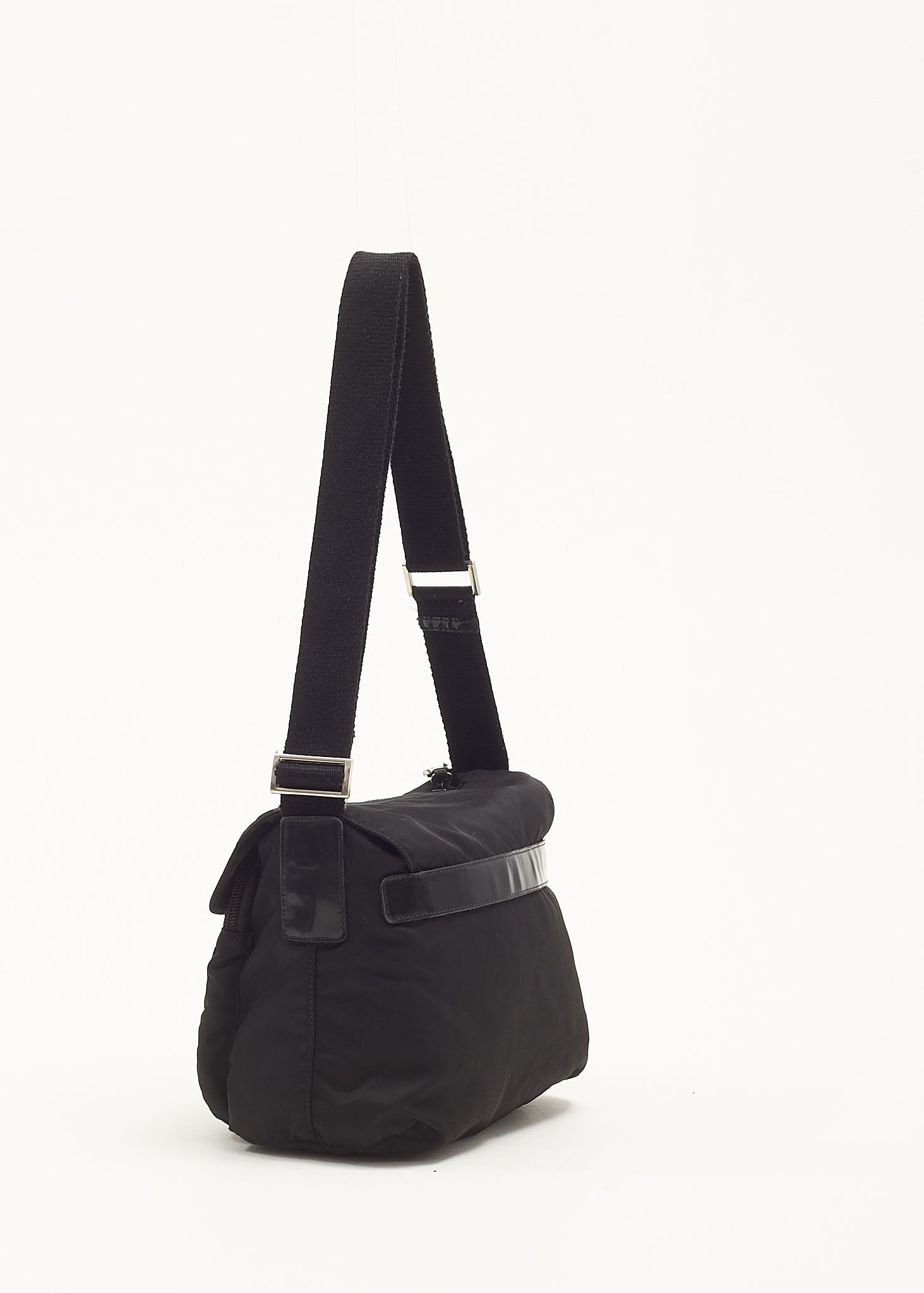 Prada Black Nylon Front Pocket Trotter Crossbody Bag