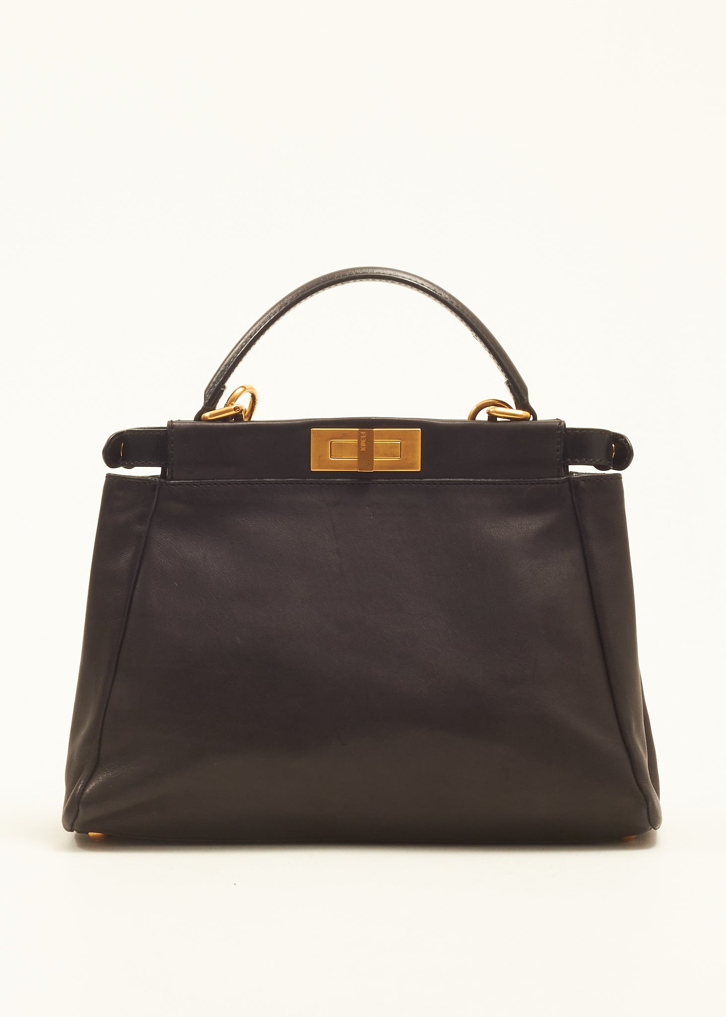 Fendi Black Leather Medium Peekaboo Bag