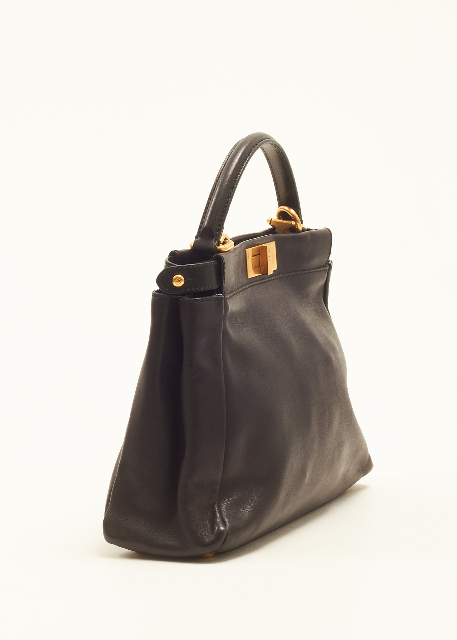 Fendi Black Leather Medium Peekaboo Bag