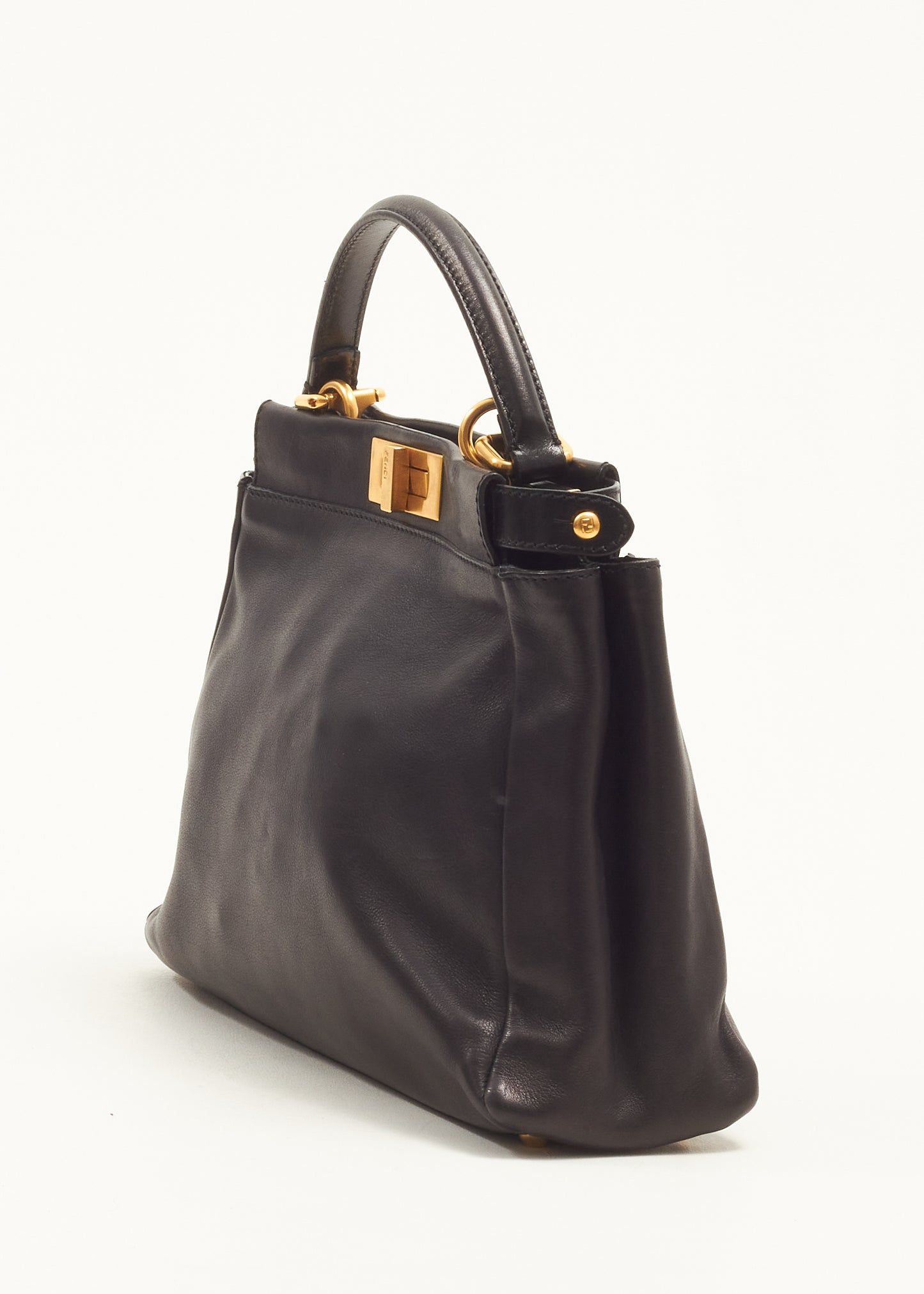 Fendi Black Leather Medium Peekaboo Bag